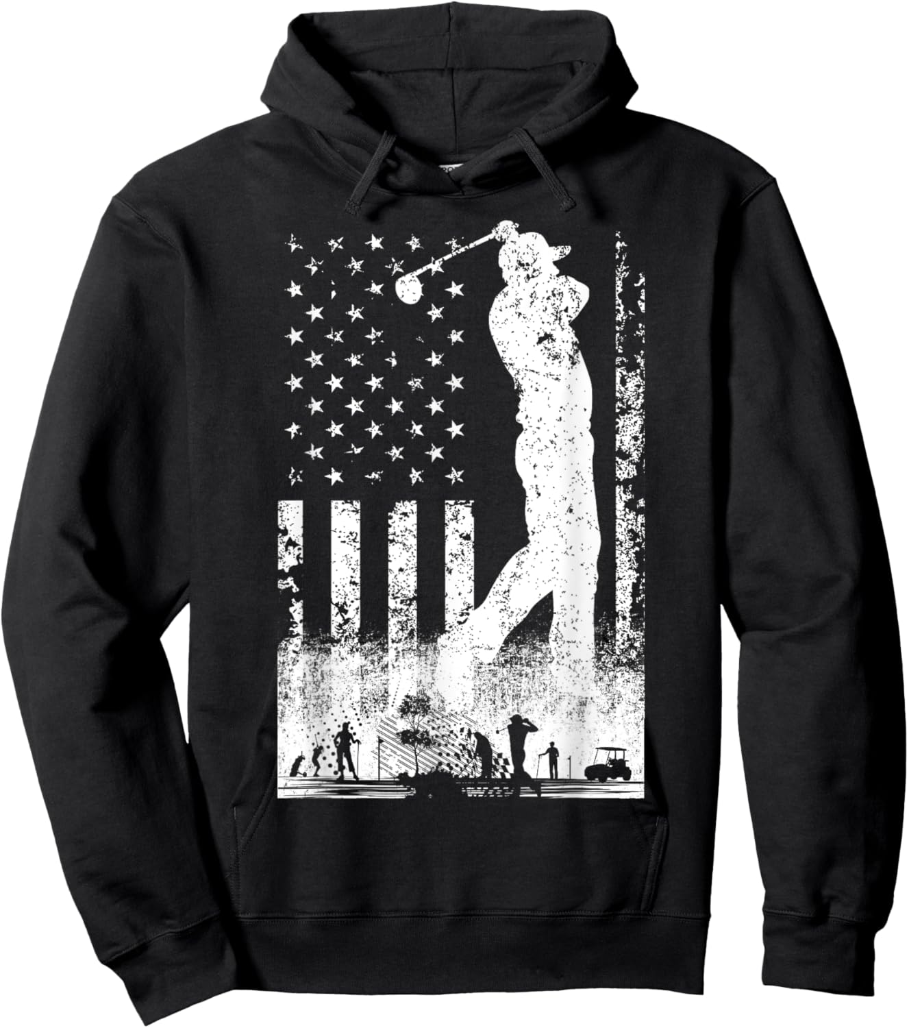 American Flag Golf Club USA 4th Of July Women Kids Hoodie - Hoodie | Black