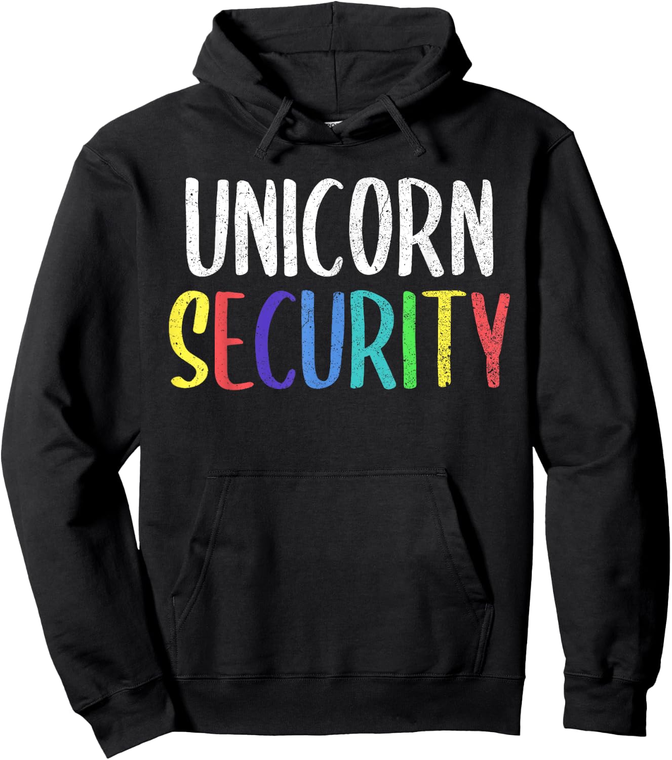 Halloween Dad Mom Daughter Adult Costume, Unicorn Security Hoodie - Hoodie | Black