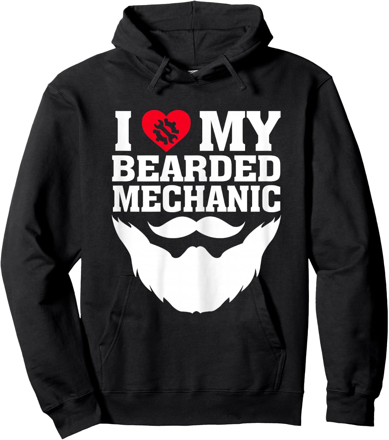 Funny I Love My Bearded Mechanic Wife's Gift Hoodie - Hoodie | Black