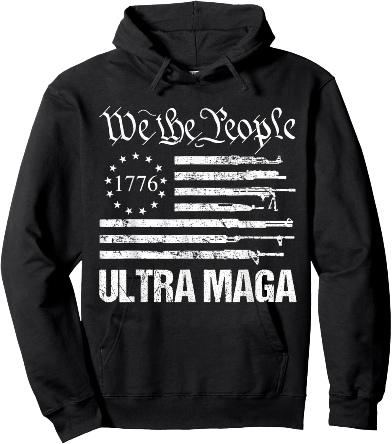 Ultra Maga Shirt Proud Ultra Maga American Flag Men Hoodie - Hoodie | Black