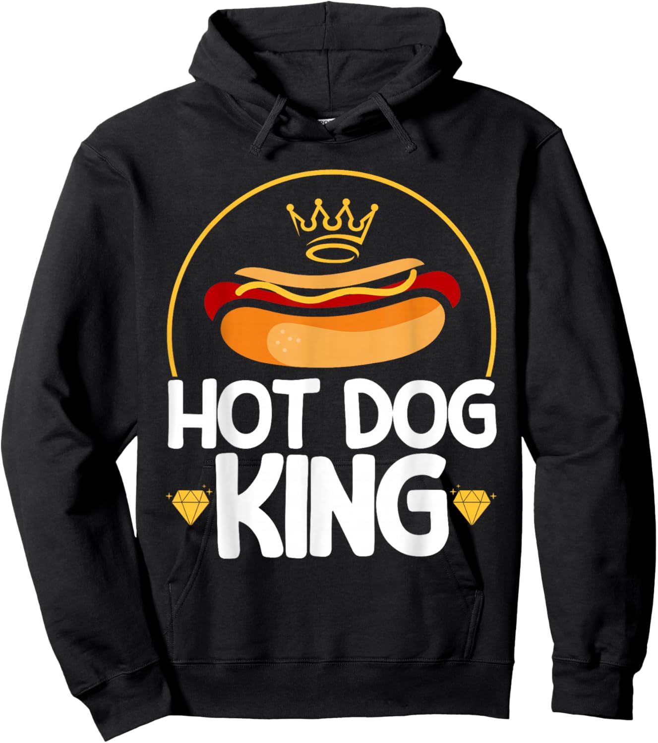 Hot Dog Food Saying Hot Dog King Hoodie - Hoodie | Black