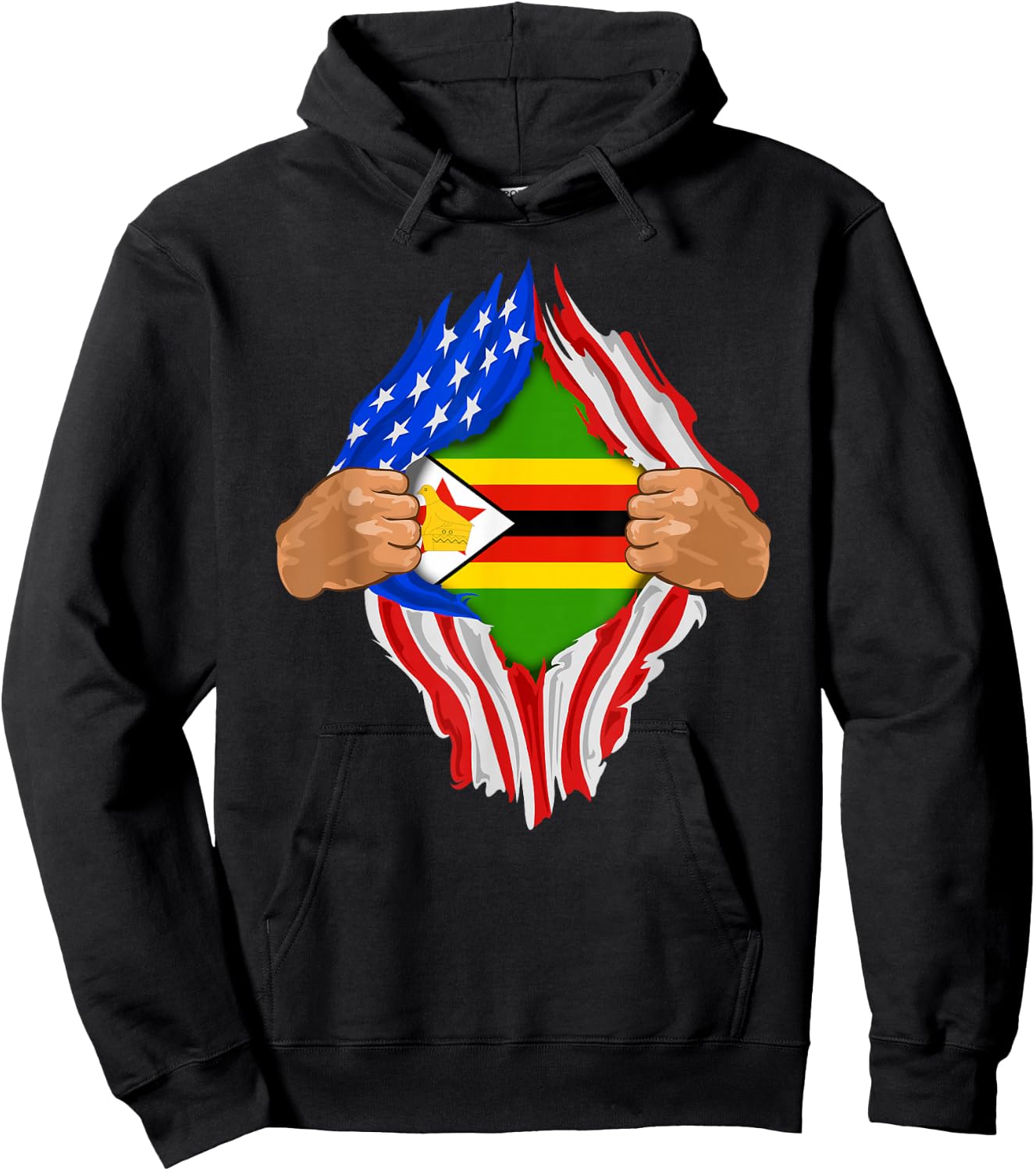 Zimbabwean Blood Inside Me | Zimbabwe Flag Gift Hoodie - Hoodie | Black