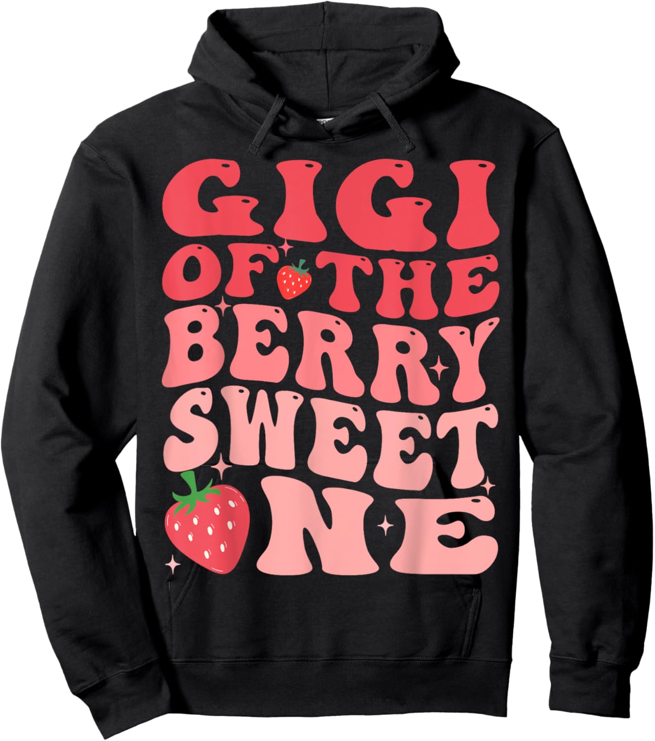 Gigi Of The Berry Sweet One 1st Birthday Strawberry Hoodie - Hoodie | Black