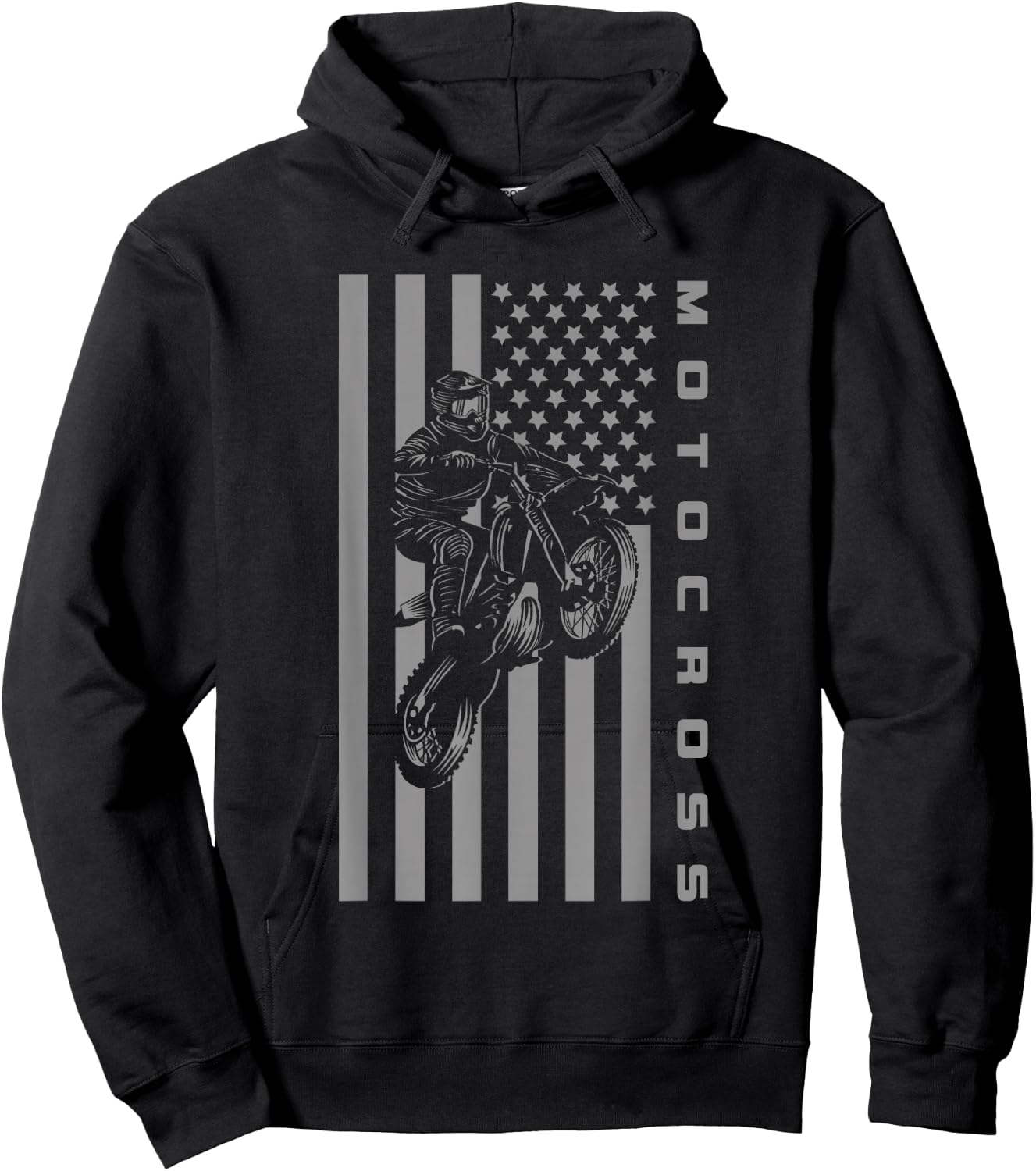 American Flag Dirt Bike Motocross Apparel - Motocross Hoodie - Hoodie | Black