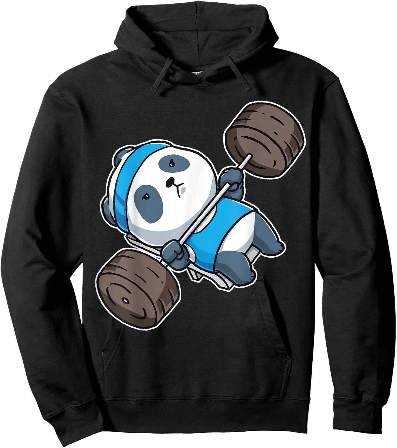 Panda Bear Gym Workout Training Bench Press Weight Lifting Hoodie - Hoodie | Black