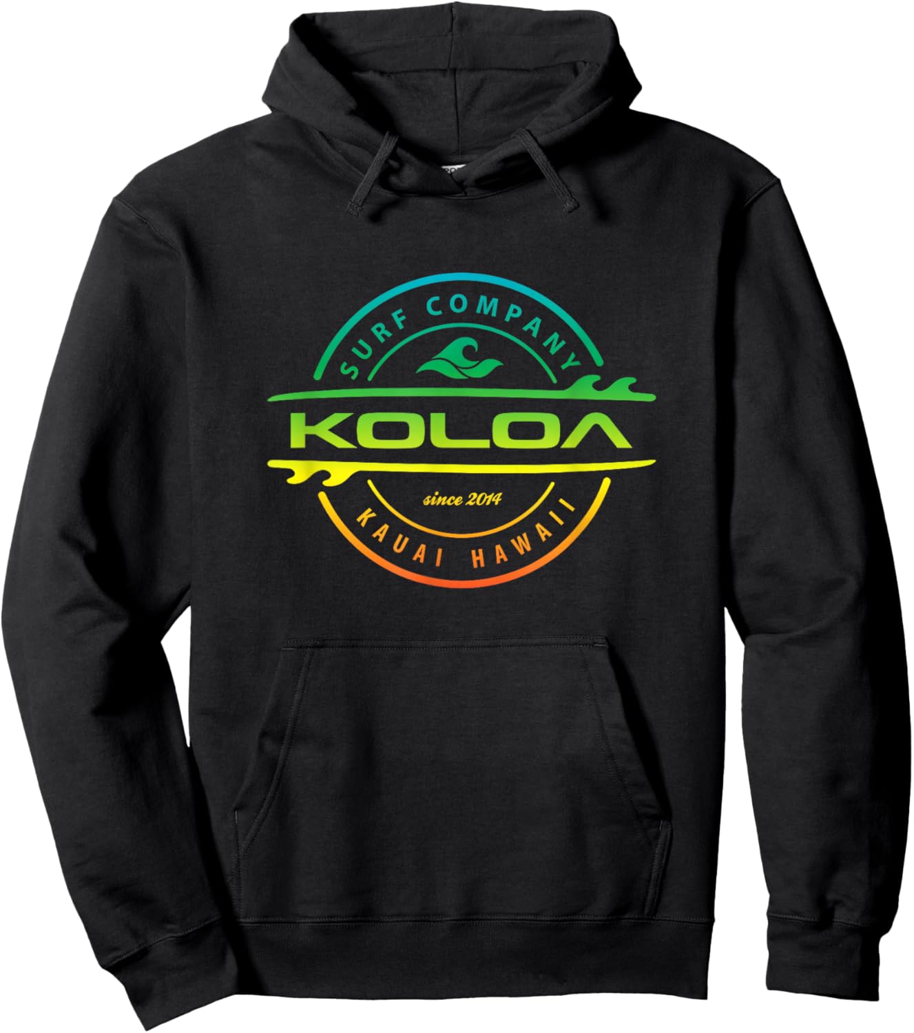 Koloa Surf Multicolor Lightweight Thruster Logo Graphic Hoodie - Hoodie | Black