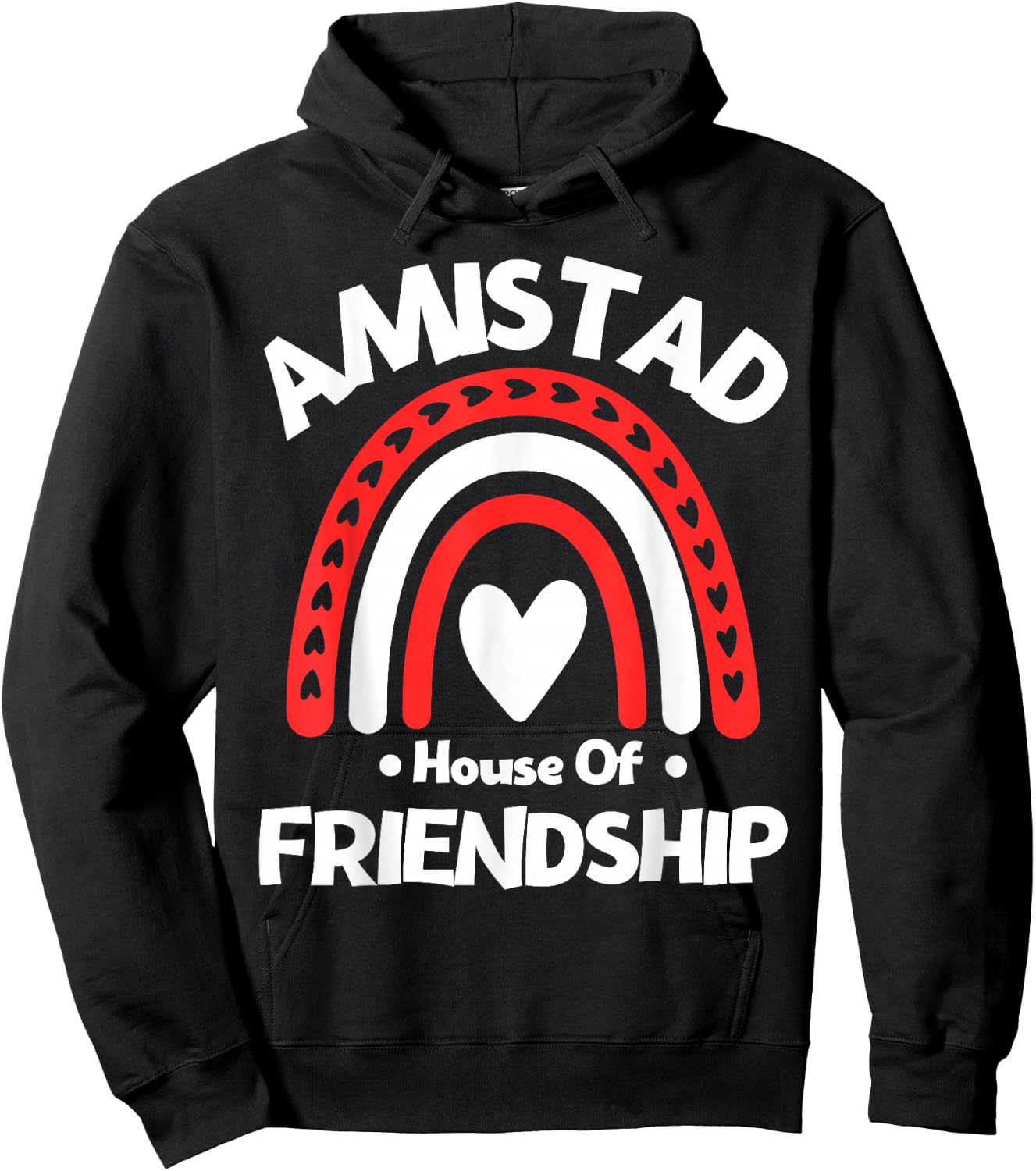 Amistad House of Friendship Vintage Rainbow Spirit Hoodie - Hoodie | Black