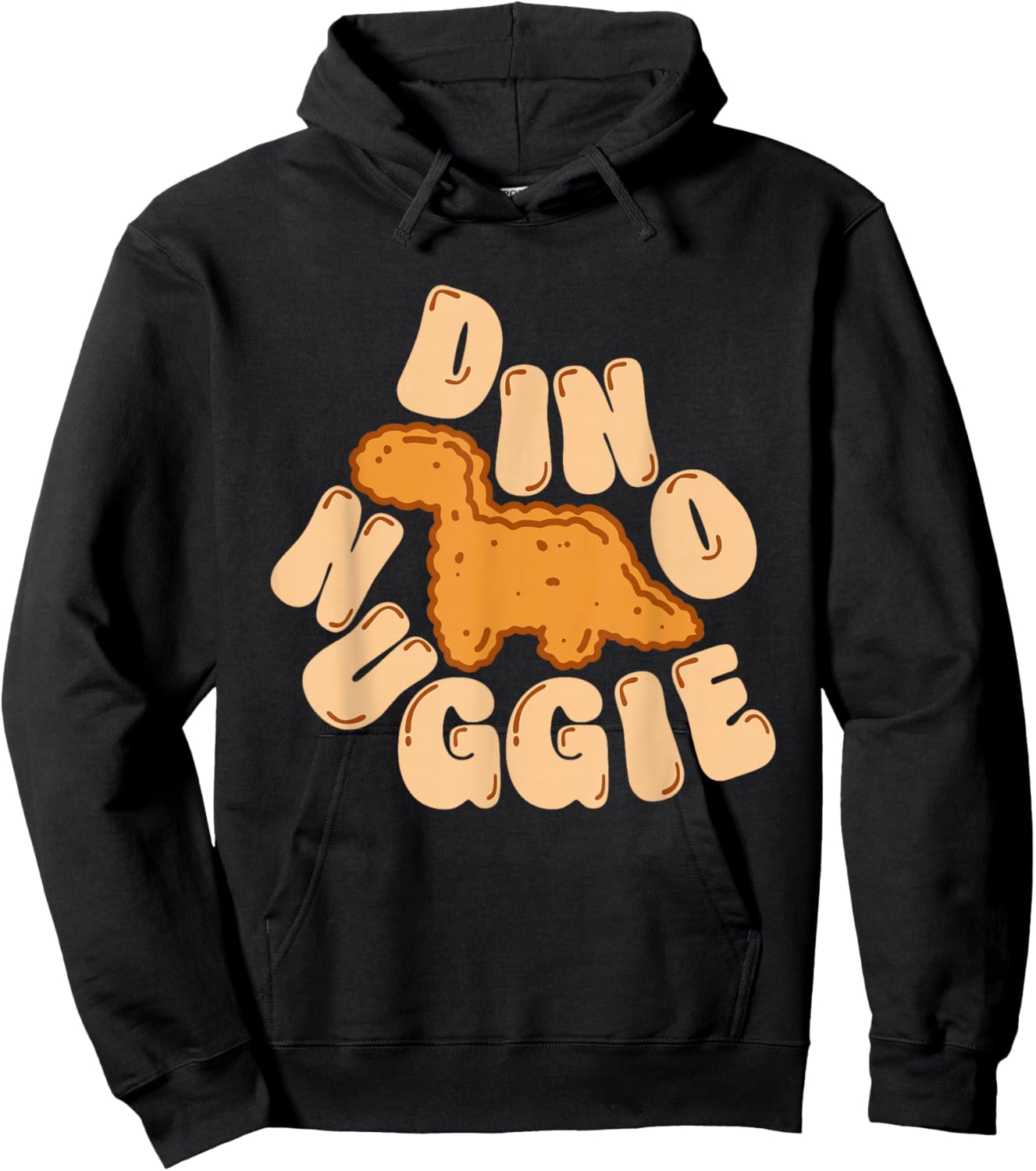 Dino Nuggie Food Cute Animals Shape Snack Lover Hoodie - Hoodie | Black