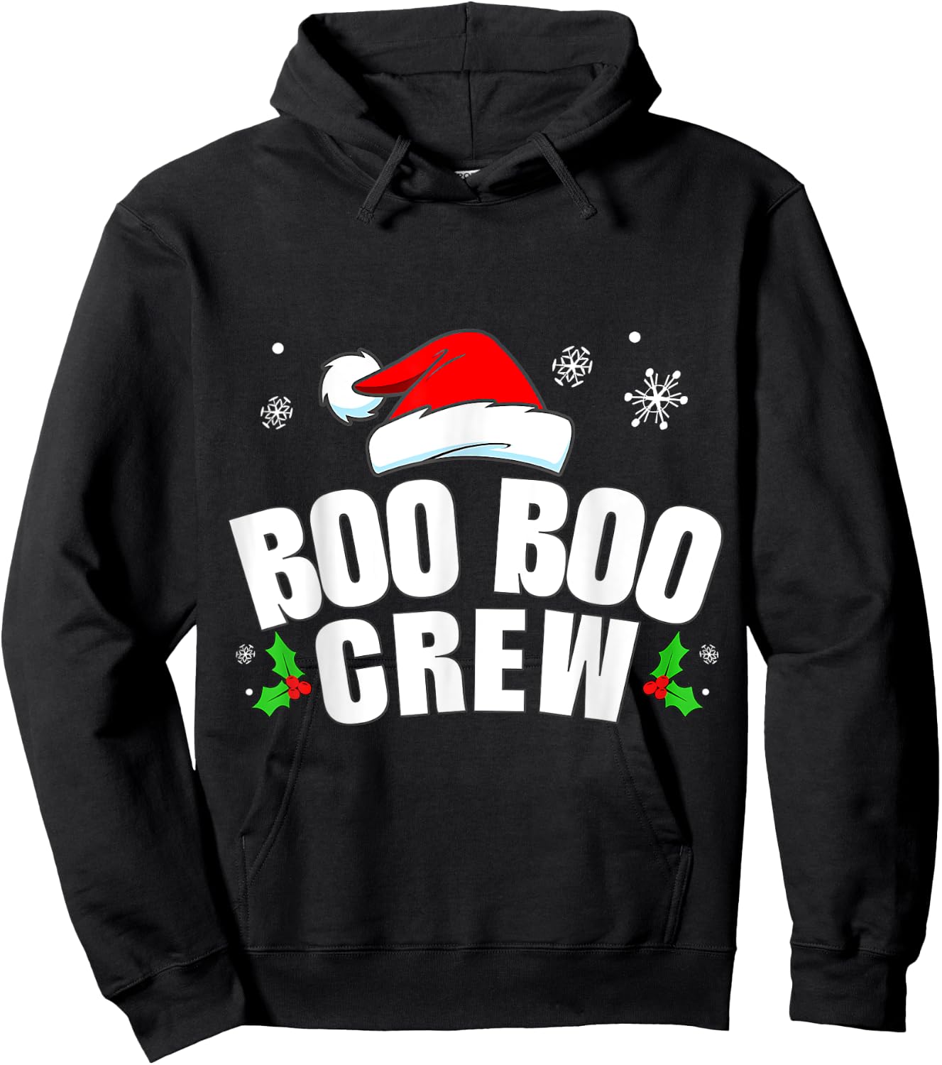 Christmas Boo Boo Crew Men Women Buffalo Plaid Hoodie - Hoodie | Black