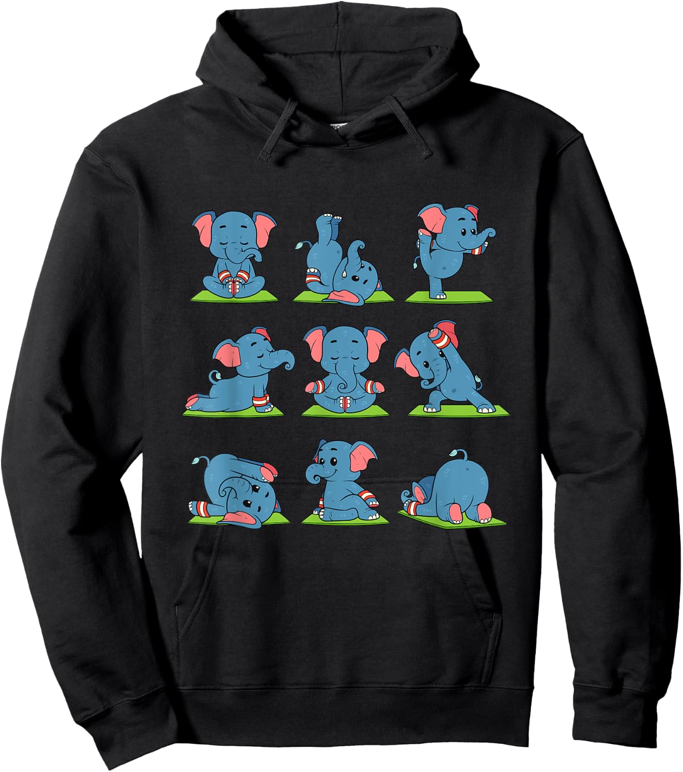 Elephant Yoga Position Workout Gift Hoodie - Hoodie | Black