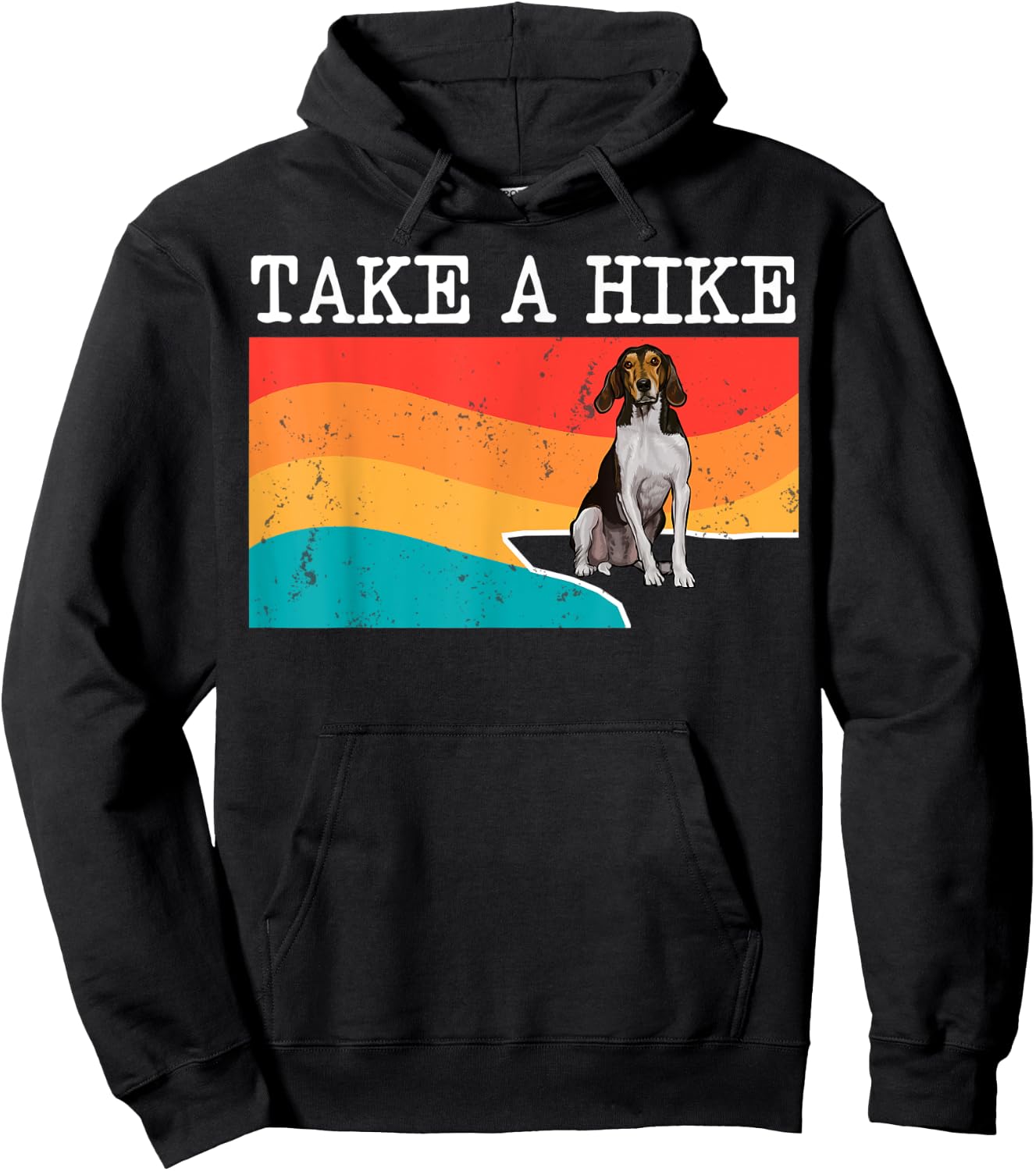 Funny Take A Hike Treeing Walker Coonhound Graphic Hiking Hoodie - Hoodie | Black