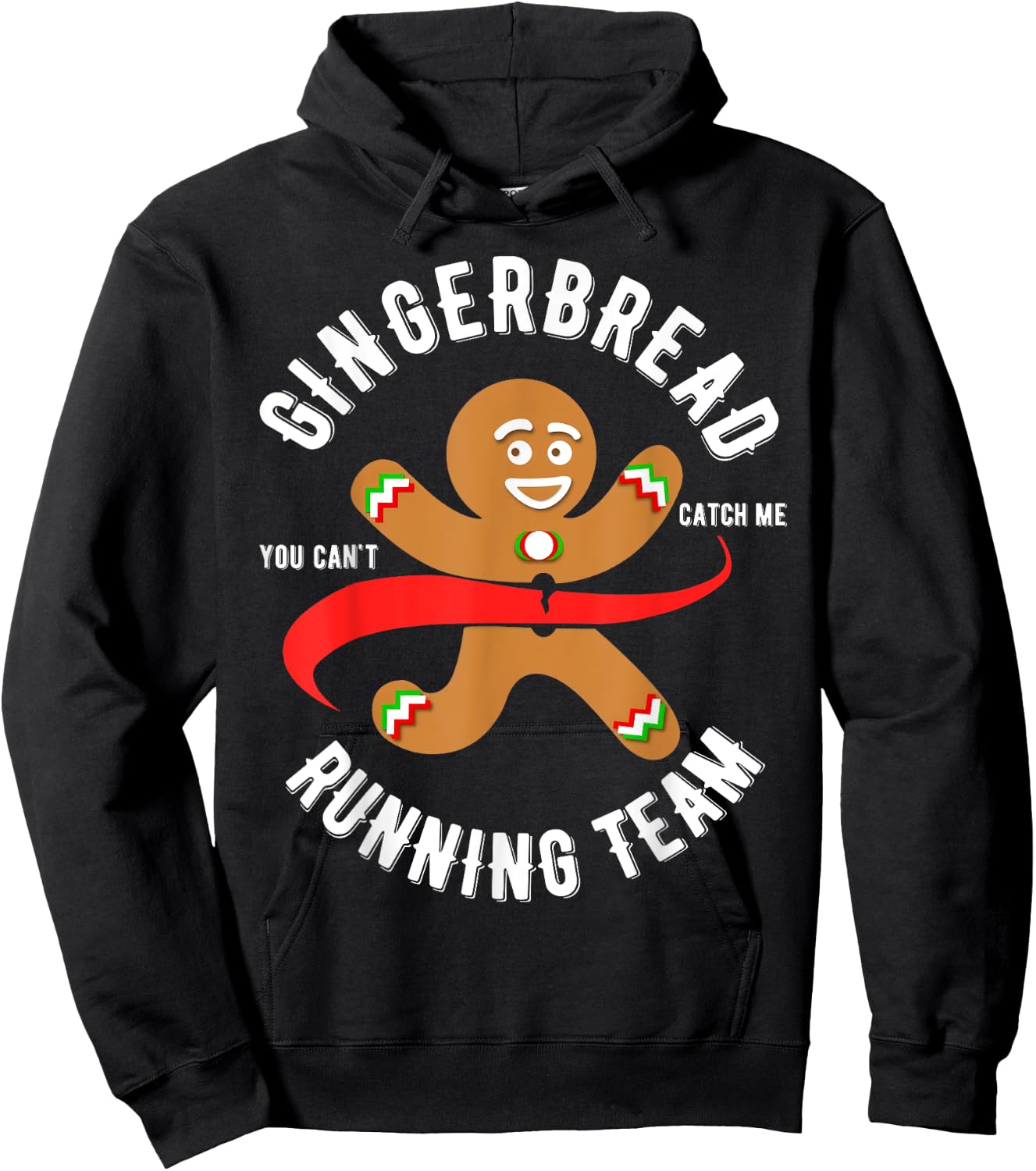 Gingerbread Running Team Xmas Cookie Christmas Hoodie - Hoodie | Black