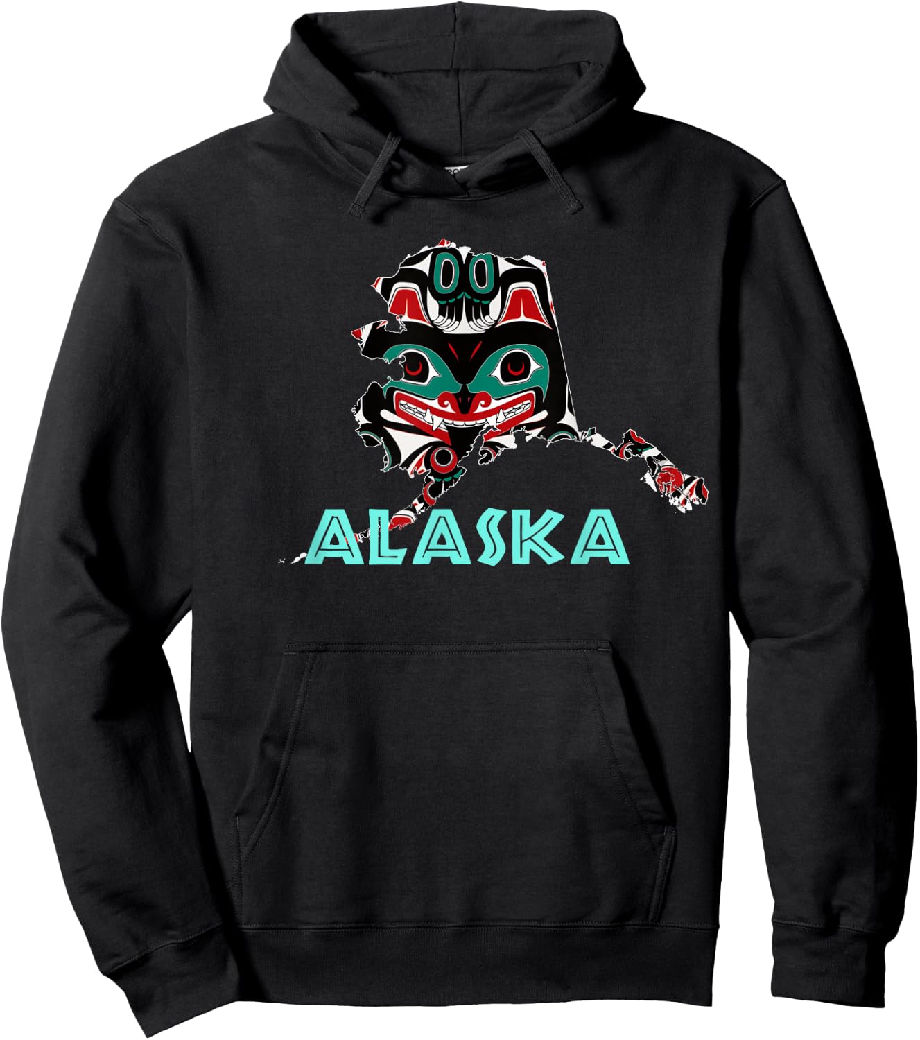 Alaska Native American Art Tlingit Eagle Tribal Bear Clan 2 Hoodie - Hoodie | Black