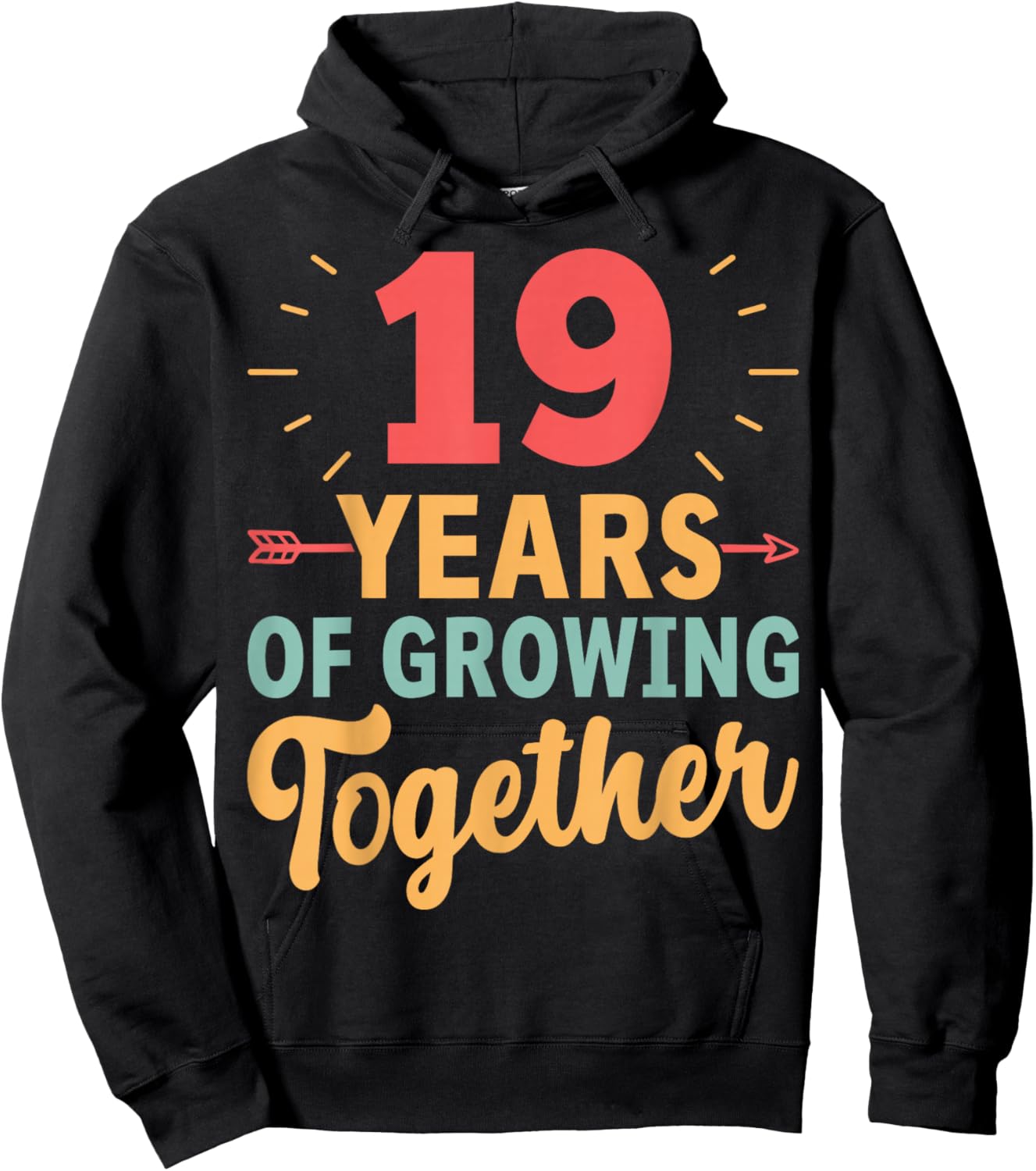 19 Years of Growing Together 19th Wedding Anniversary Couple Hoodie - Hoodie | Black