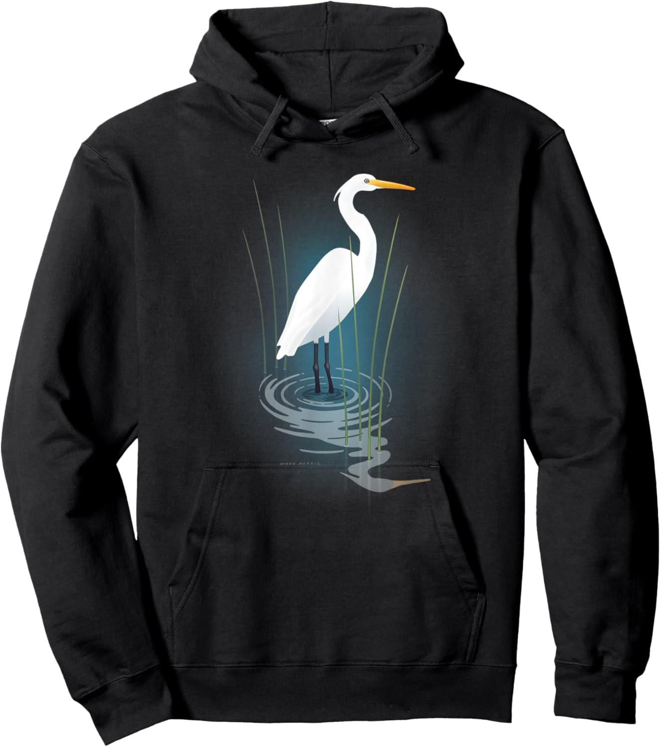 Snowy Egret Hoodie - Hoodie | Black