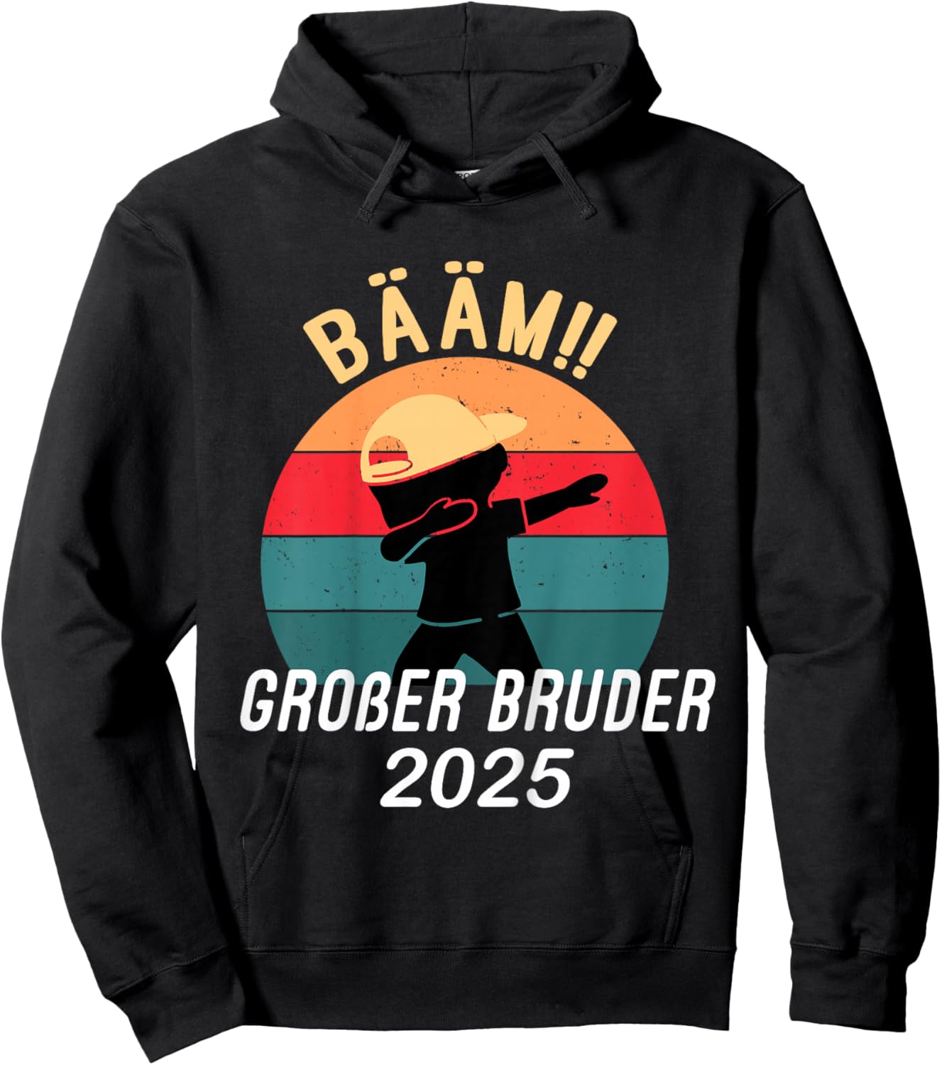 Bääm! Großer Bruder 2025 Geschenk Ankündigung Dab Geburt Hoodie - Hoodie | Black