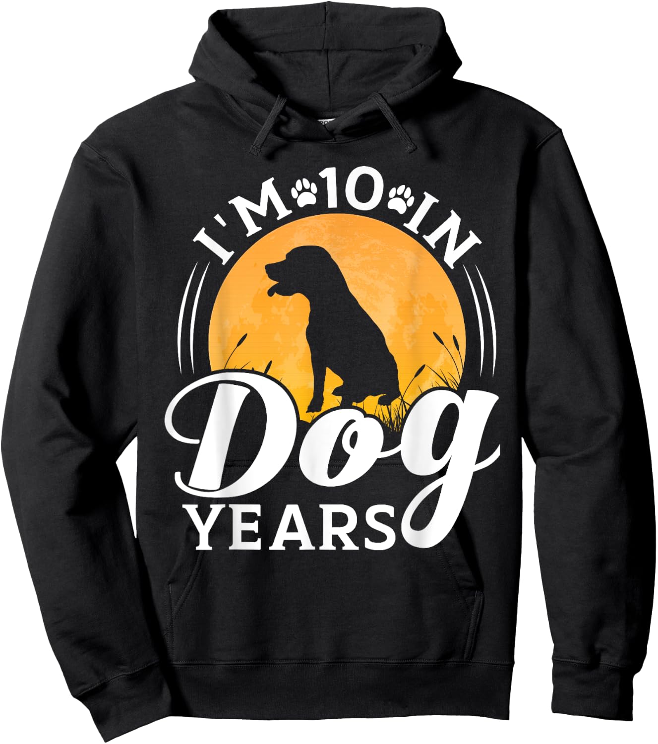 I'm 10 In Dog Years Funny 70th Birthday 70 Years Old Hoodie - Hoodie | Black