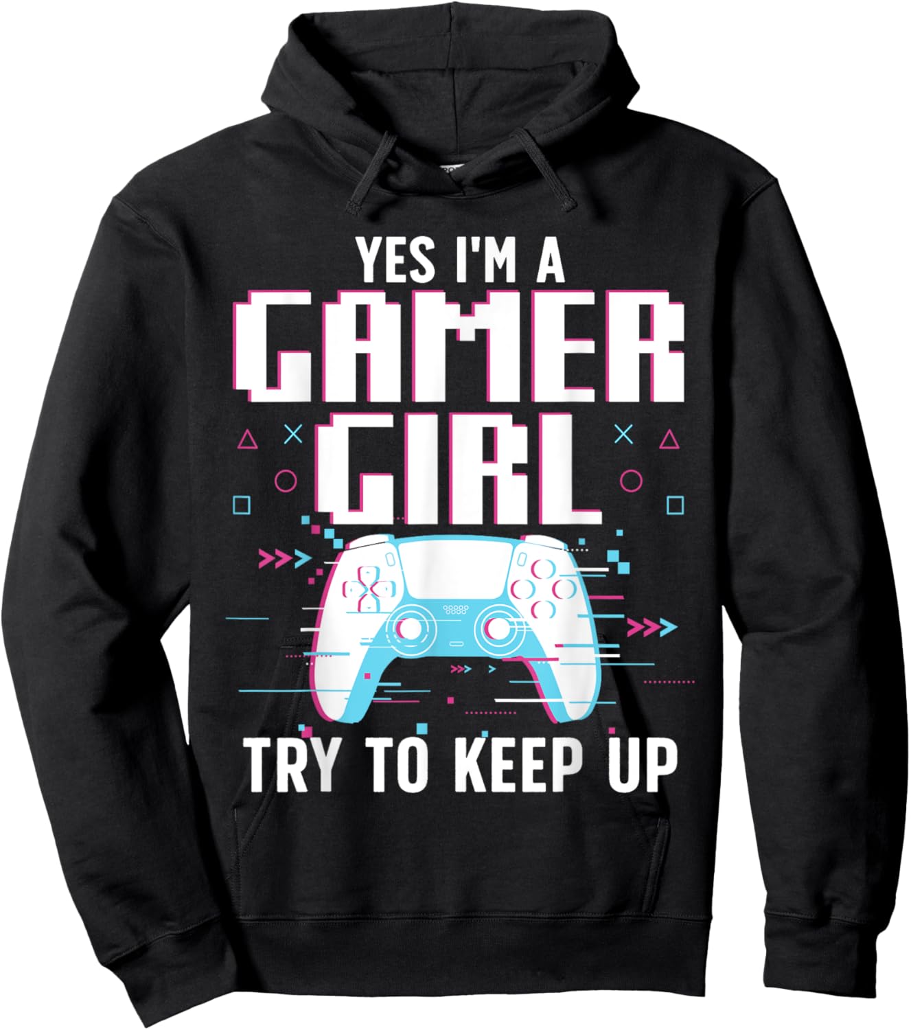 Cool Gamer Girl Girls Kids Gaming Video Game Nerd Hoodie - Hoodie | Black
