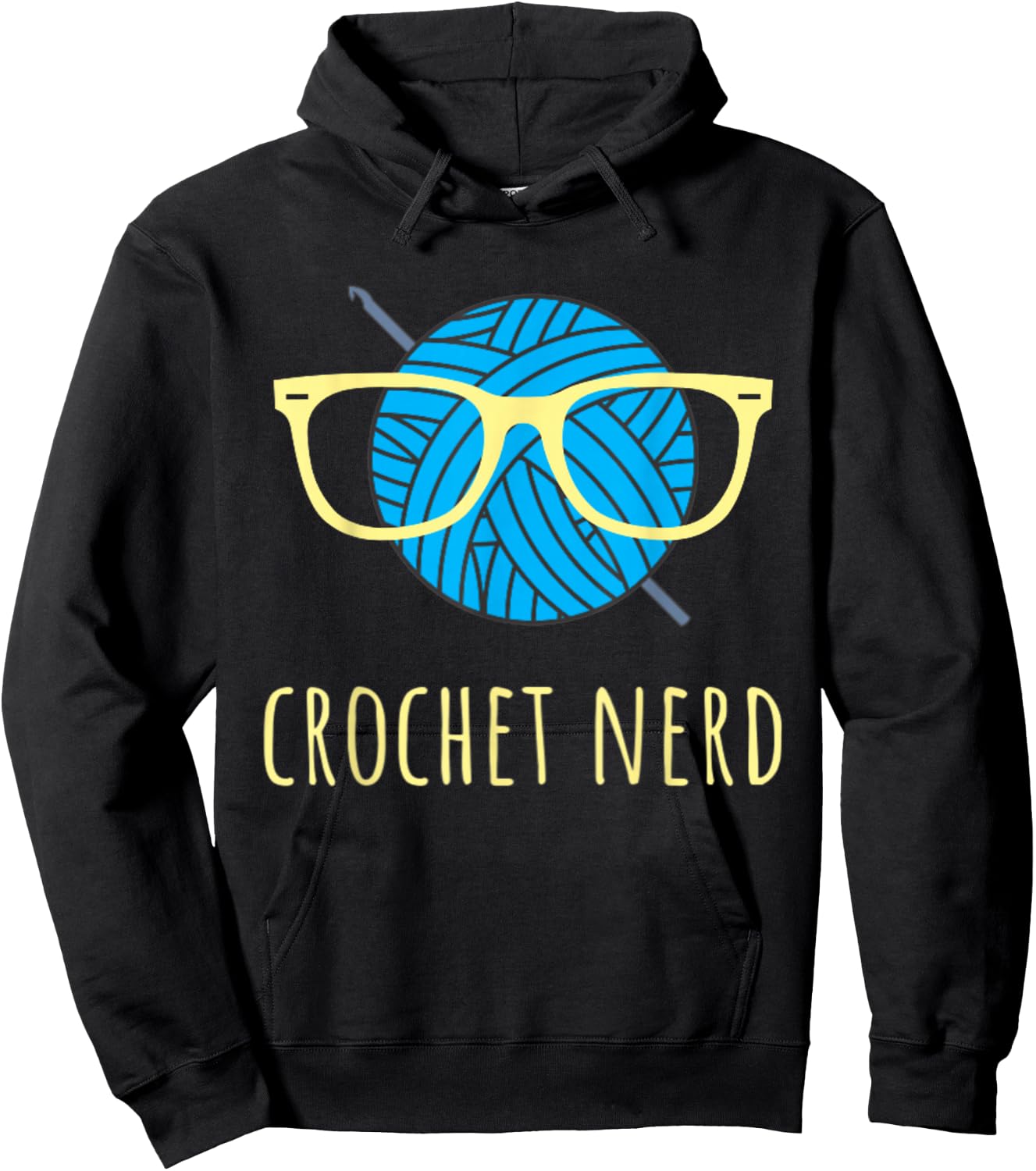 Crochet Nerd Funny Grandma Mom Crocheting Yarn Lover Gift Hoodie - Hoodie | Black