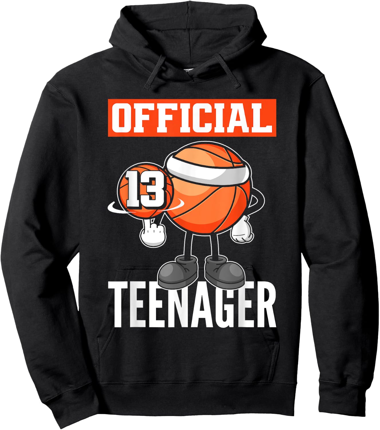 13th Birthday Basketball Player Official 13 Teenager Hoodie - Hoodie | Black