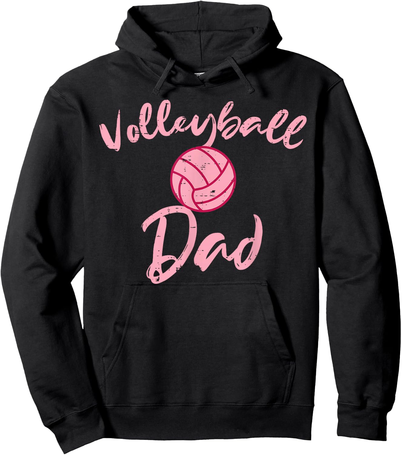 Pink Volleyball Dad Cute Family Matching Daddy Papa Men Hoodie - Hoodie | Black