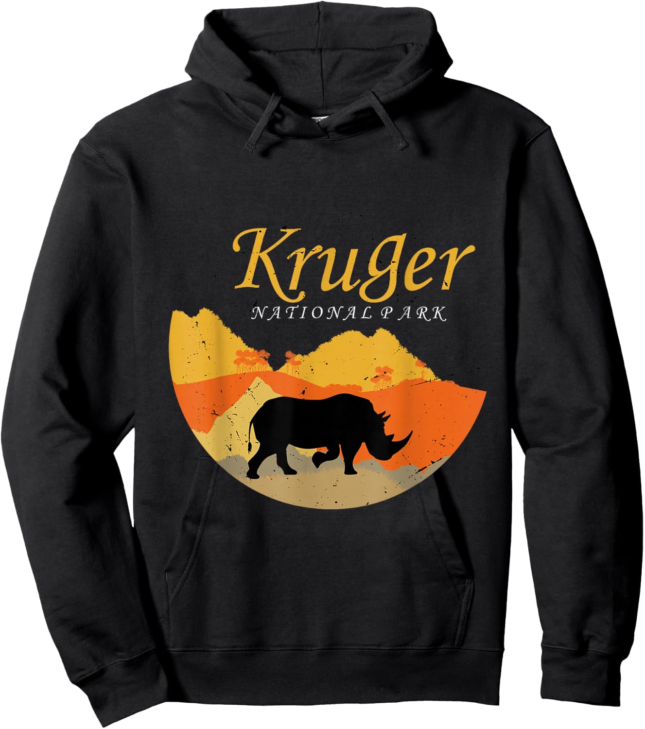 Rhino Africa Kruger National Park Safari Big Five Savanna Hoodie - Hoodie | Black