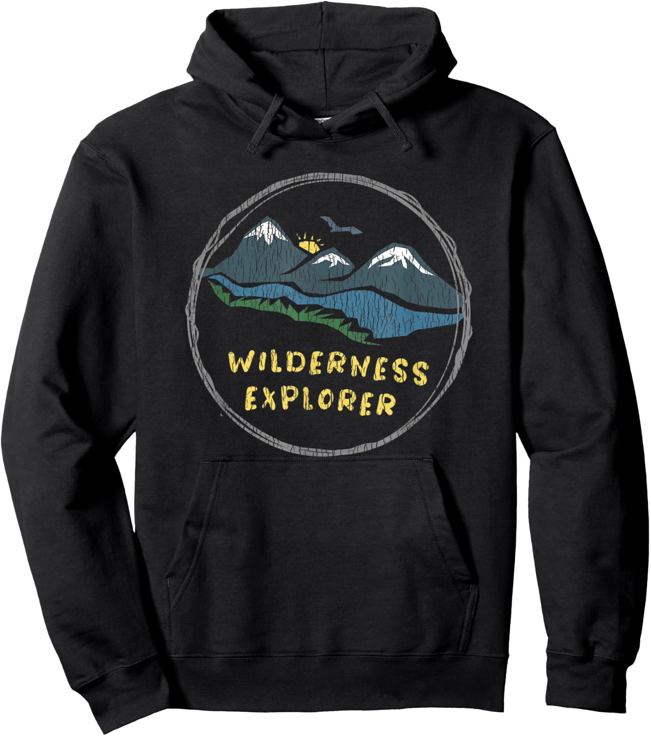 Wilderness Explorer Retro Sunset Gift Men Women Hoodie - Hoodie | Black