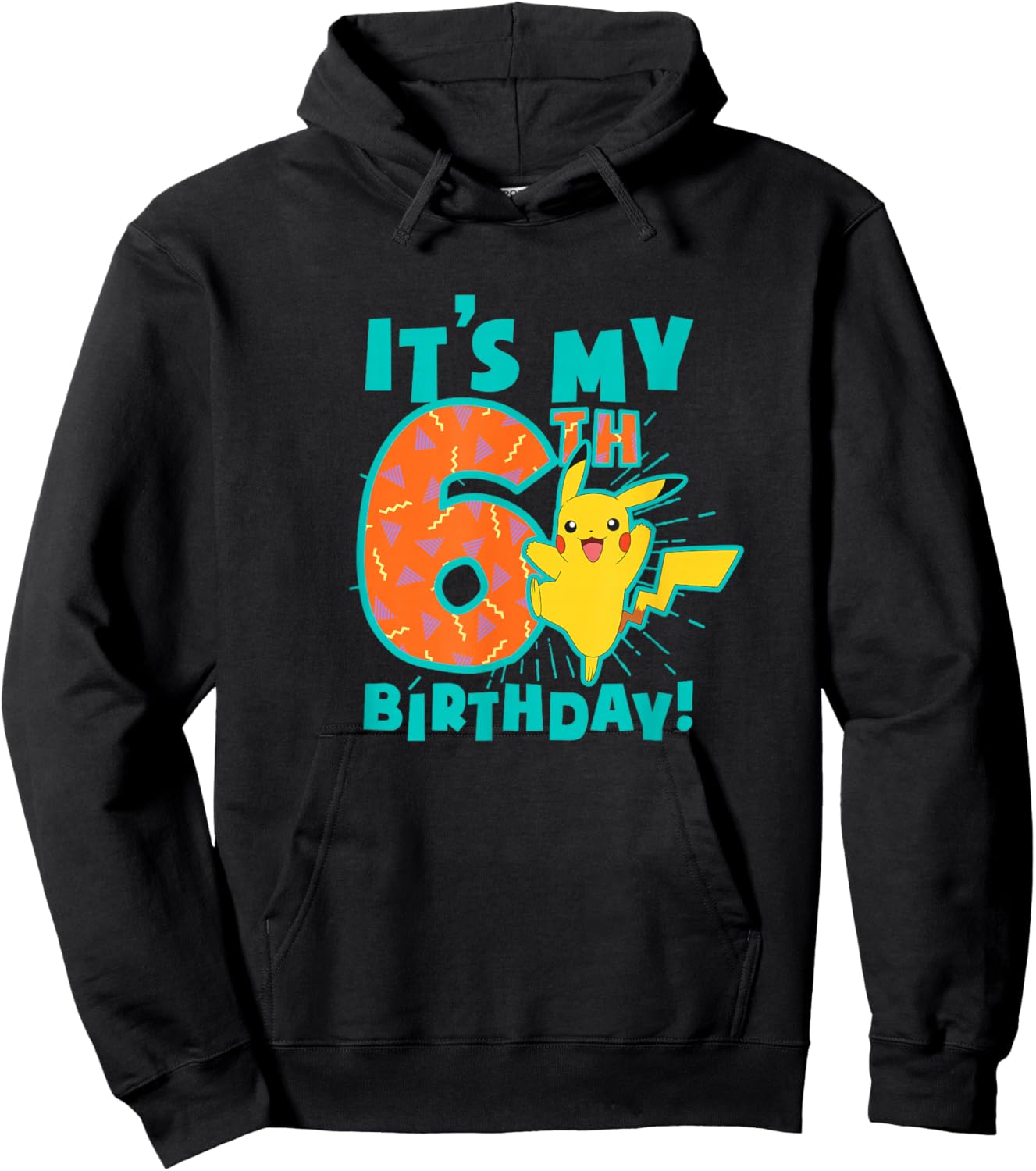 Pokémon Pikachu My Awesome 6th Birthday Cute Celebration Hoodie - Hoodie | Black