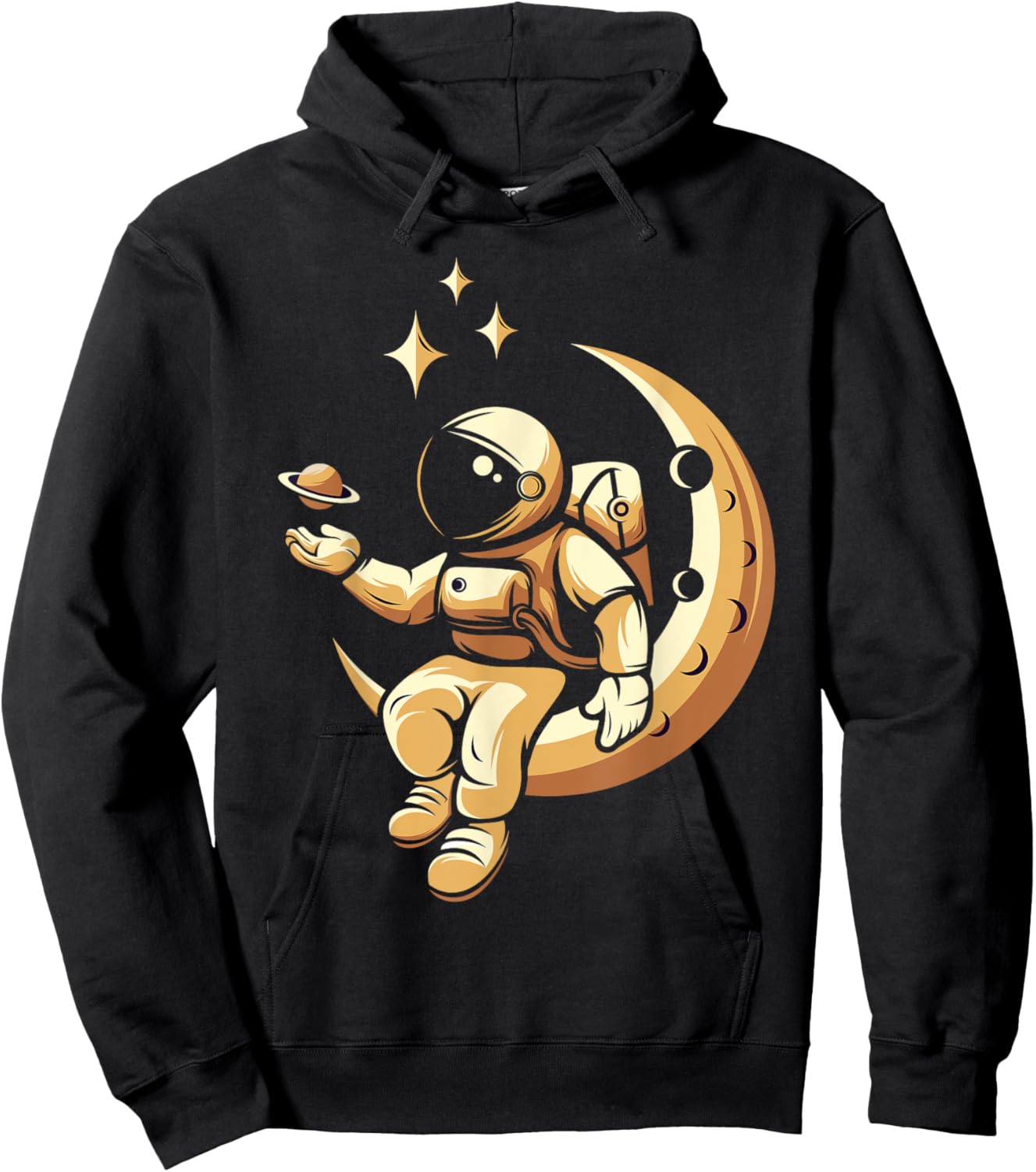 Moon Outer Space Planets Astronaut Hoodie - Hoodie | Black