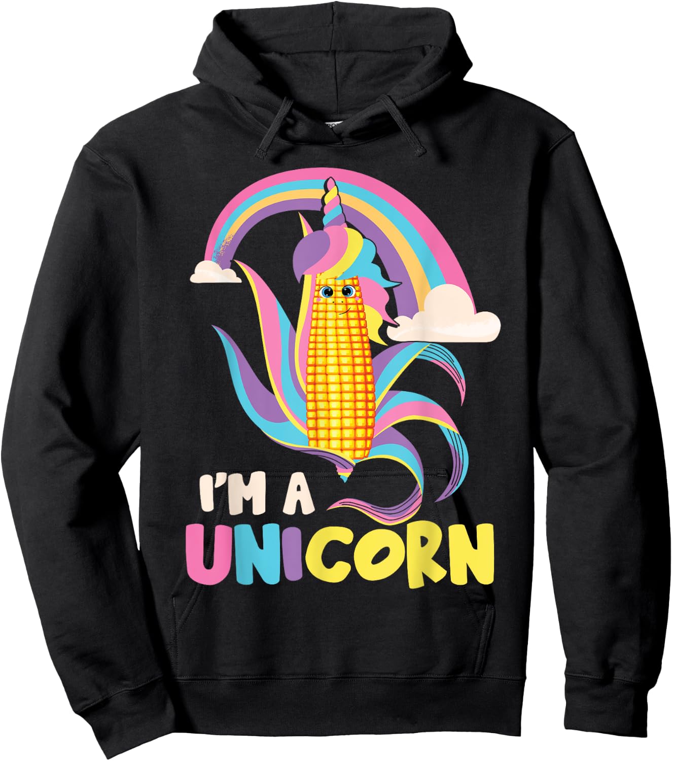 I'm A Unicorn | Funny Maize Corn Cob Kids Farming Corn Hoodie - Hoodie | Black