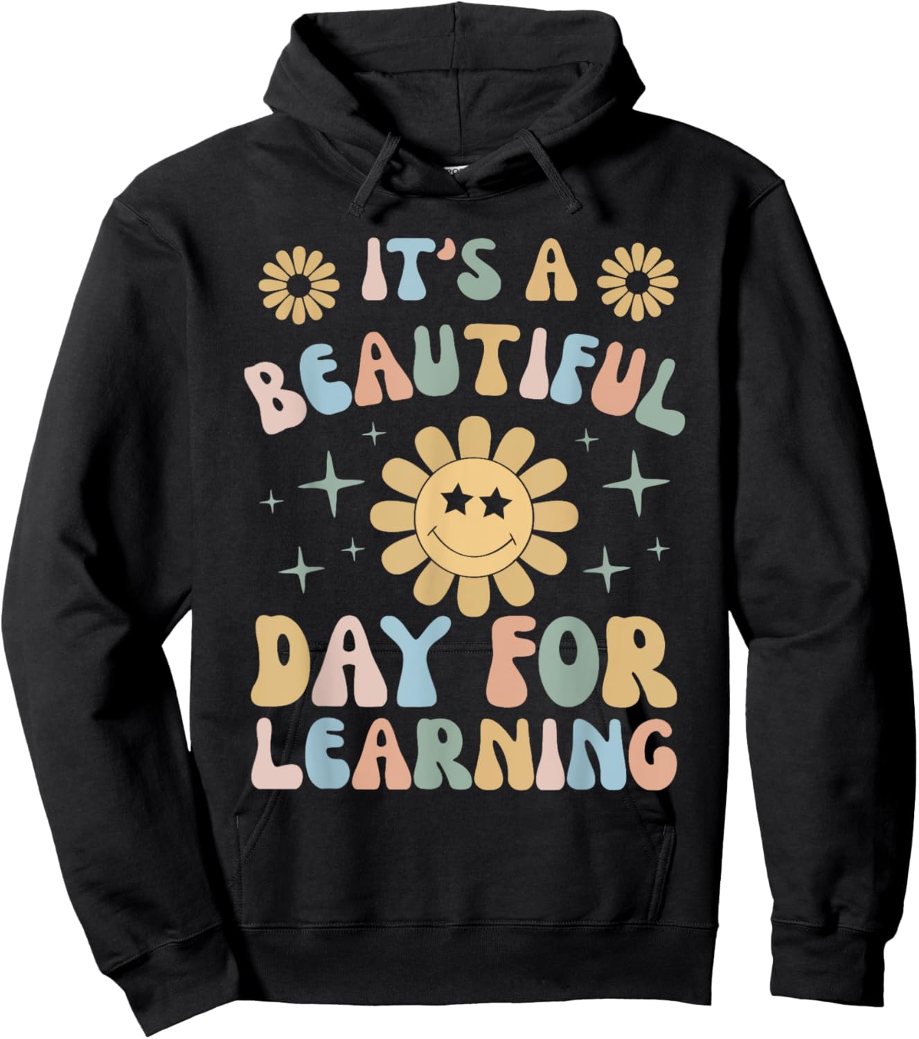 It's Beautiful Day For Learning Retro Teacher Students Women Hoodie - Hoodie | Black