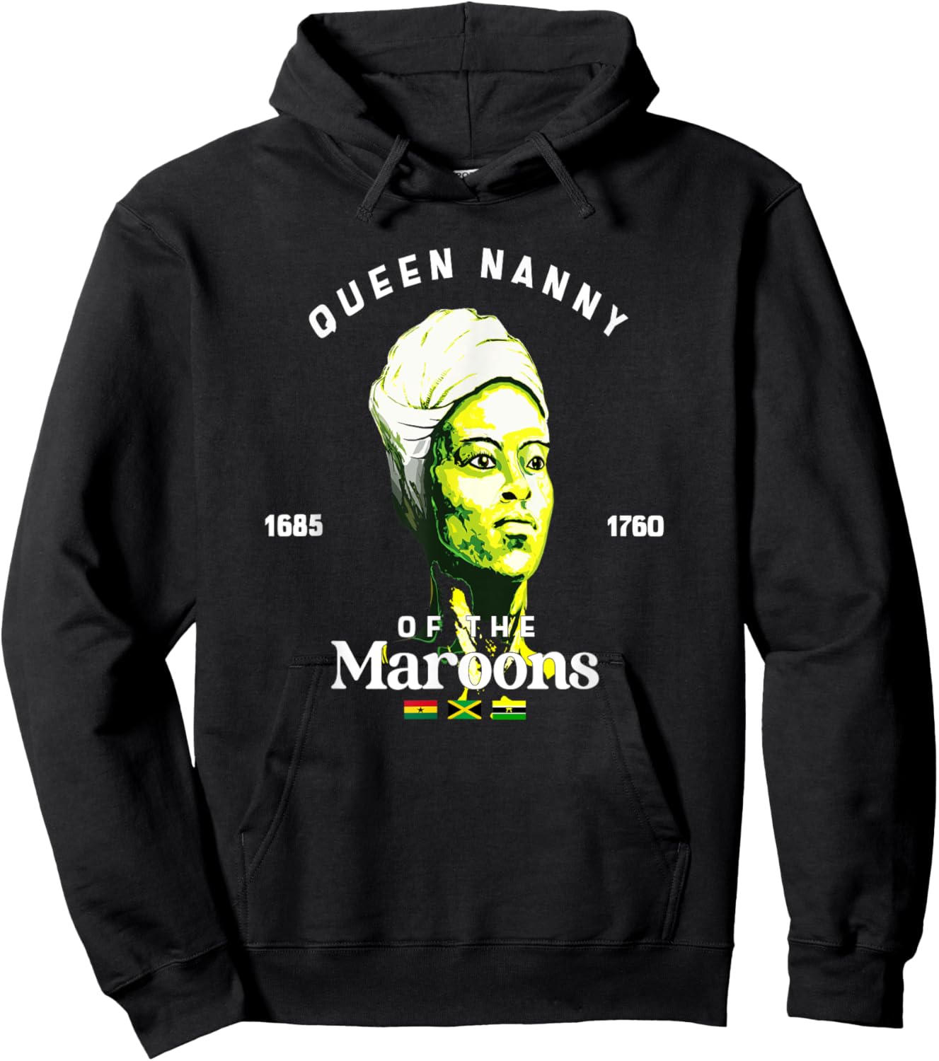 Queen Nanny of the Maroons, Jamaican national hero, Ashanti Hoodie - Hoodie | Black