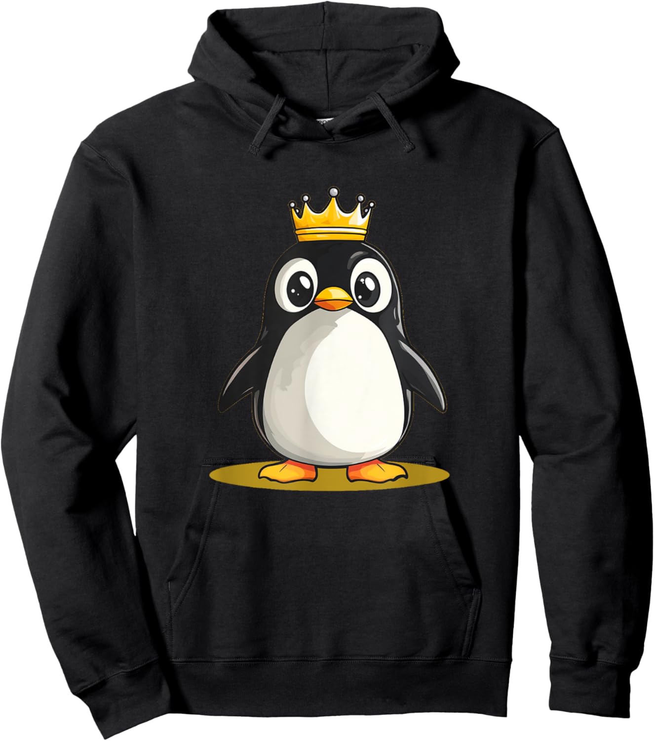 Funny Penguin with Crown for Castle and Kingdom Lovers Hoodie - Hoodie | Black