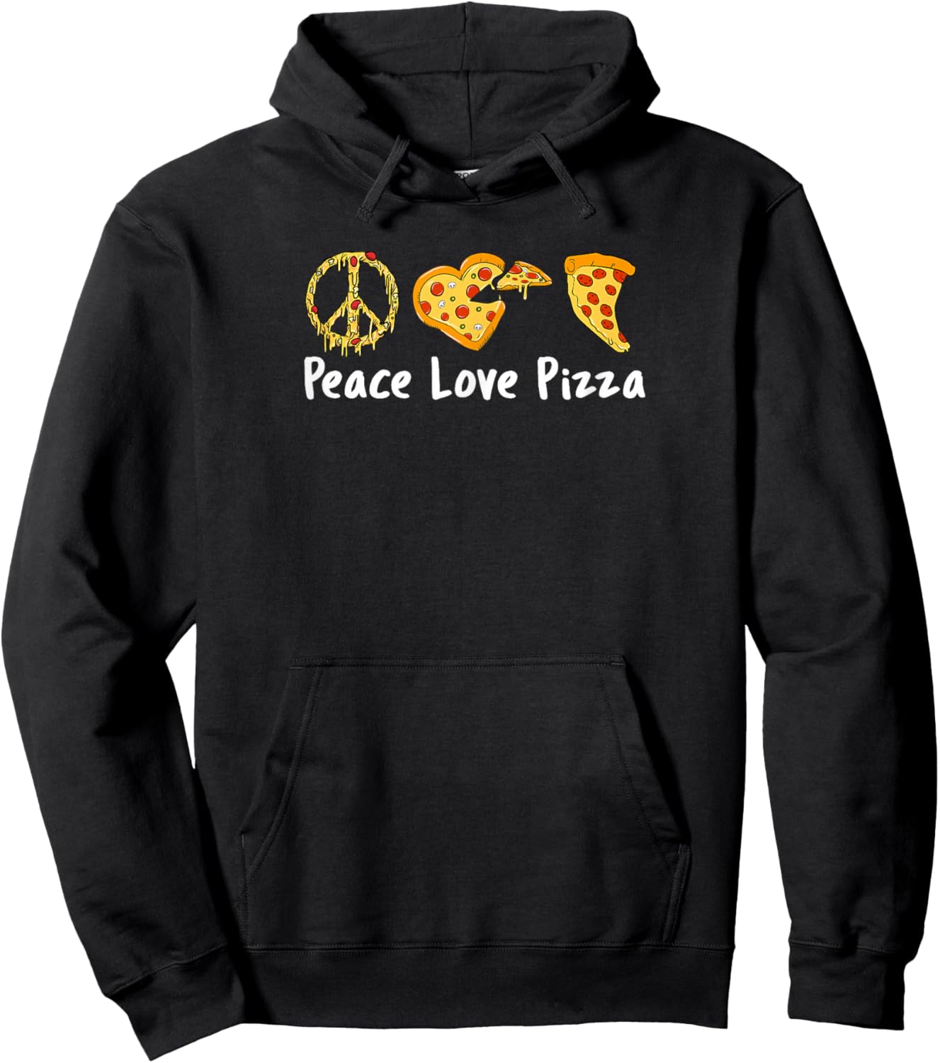 Peace Love Pizza Funny Pizza Small Hoodie - Hoodie | Black