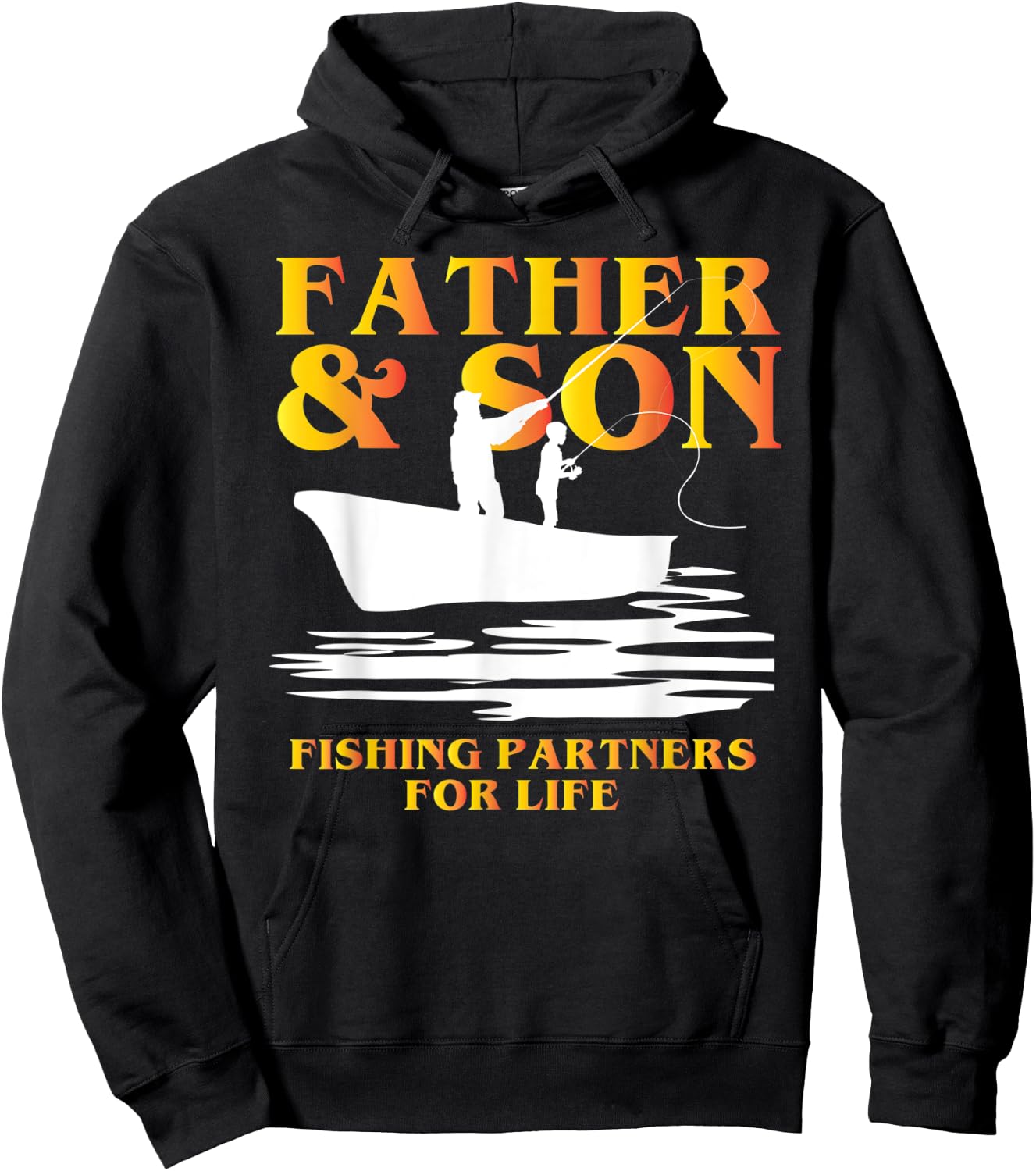 Father and Son Matching Shirts Fishing Partners for Life Hoodie - Hoodie | Black
