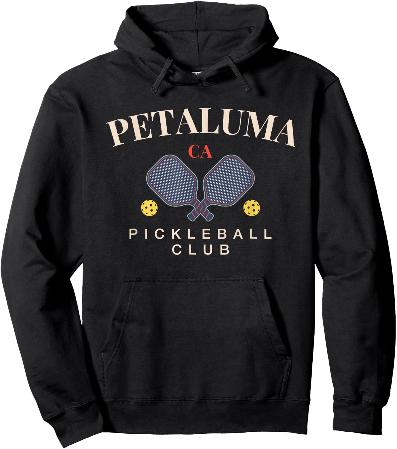 Petaluma, CA Pickleball Club for Paddle Lovers Hoodie - Hoodie | Black