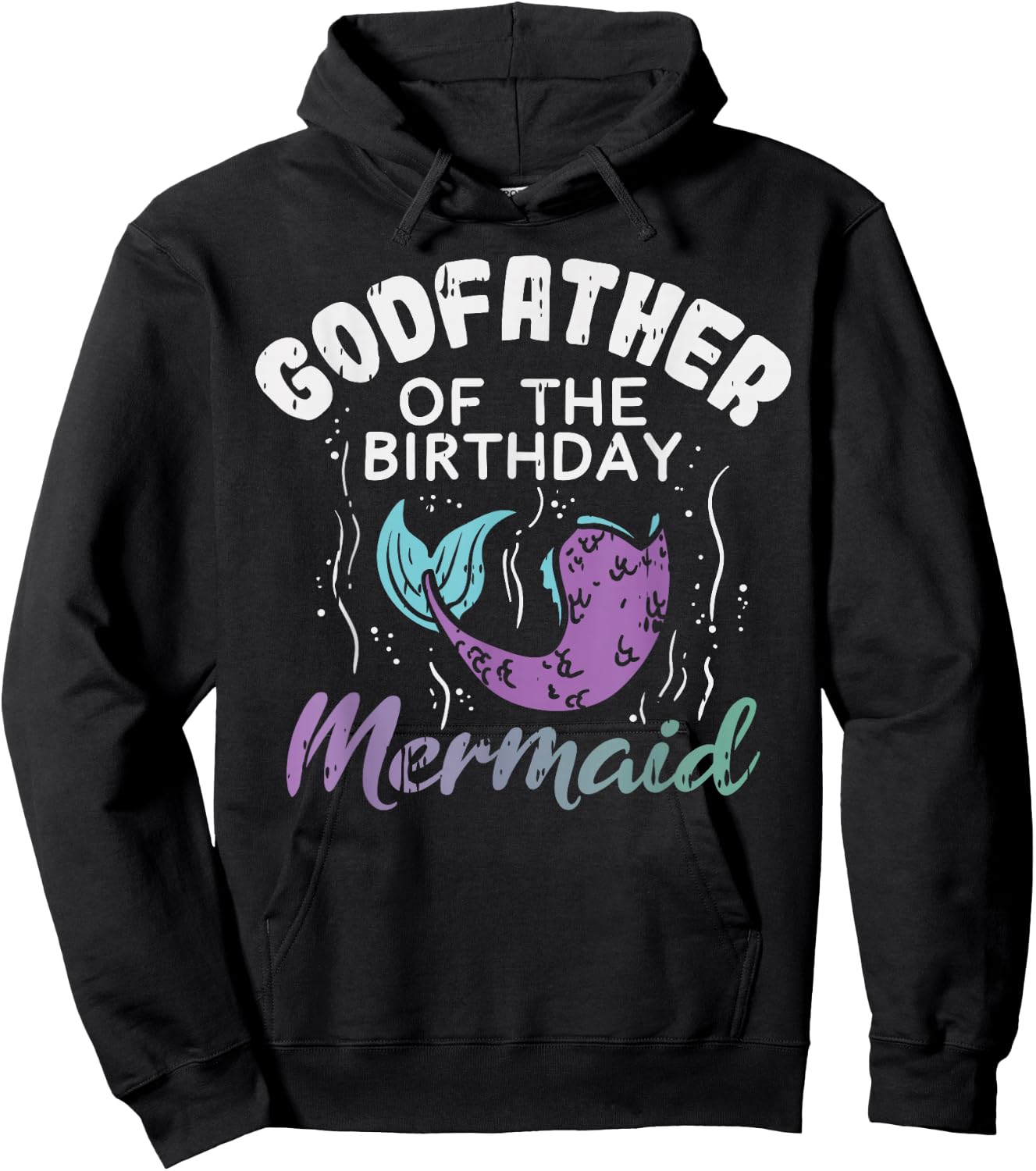 Godfather Of The Birthday Mermaid Family Matching Party Gift Hoodie - Hoodie | Black