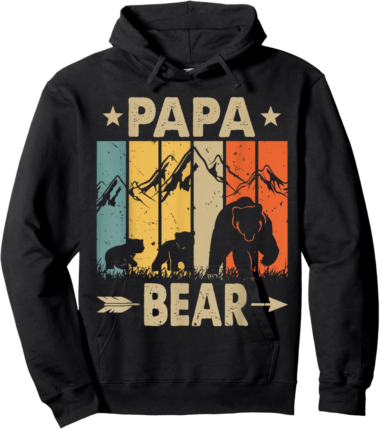 Papa Bear, Father of 2, Dad of two kids, Papa Bear and Cubs Hoodie - Hoodie | Black