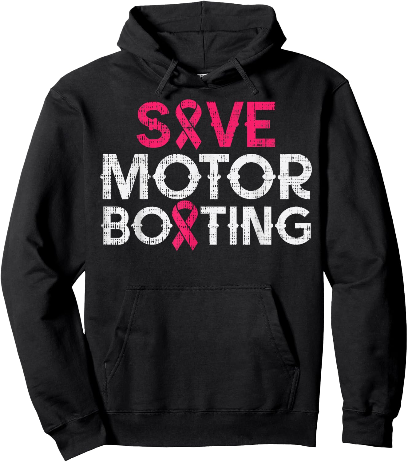 Save Motorboating Funny Breast Cancer Awareness Support Gift Hoodie - Hoodie | Black