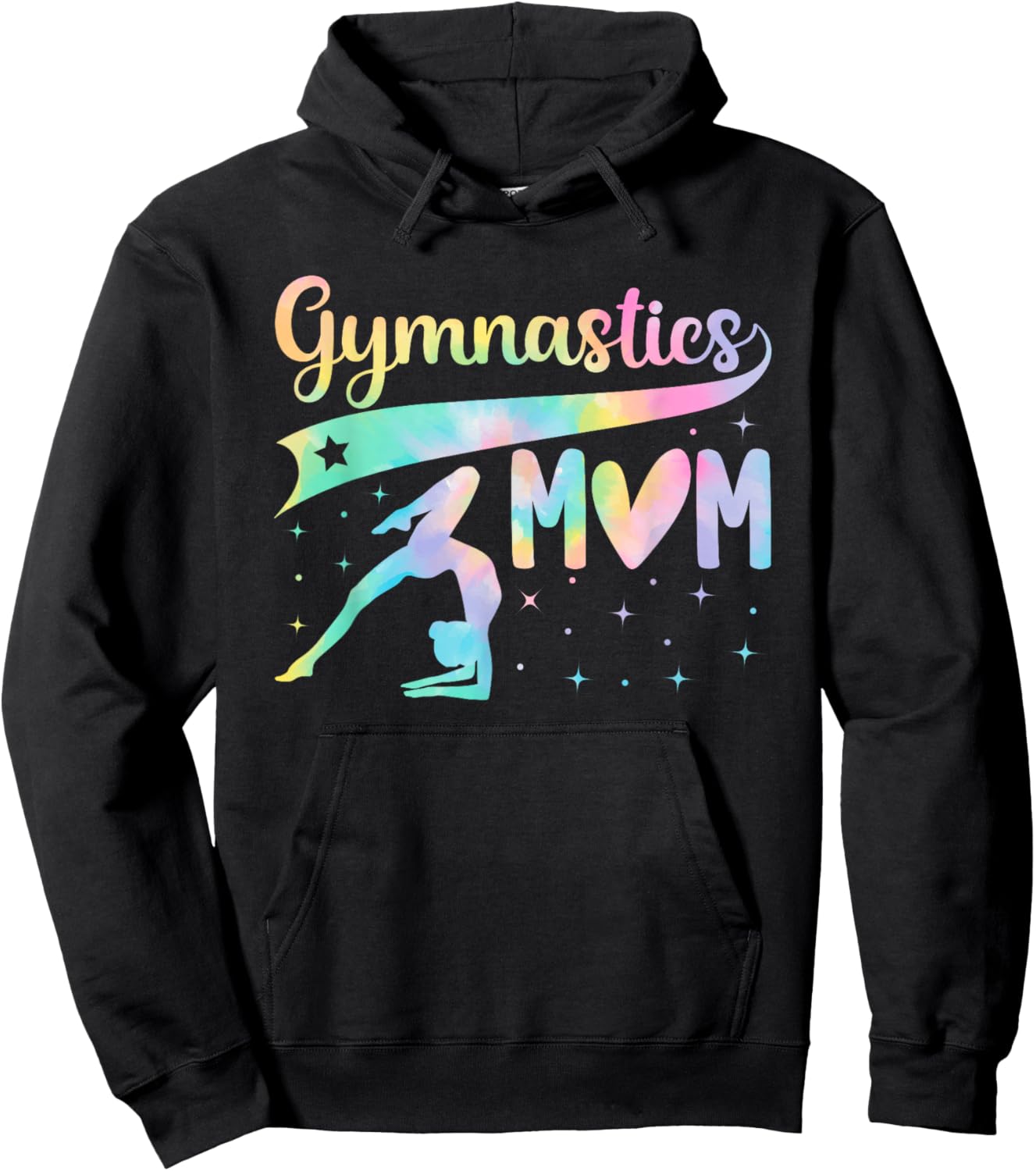 Gymnastics Mom Tie Dye Handstand Girls Women Gymnast Hoodie - Hoodie | Black