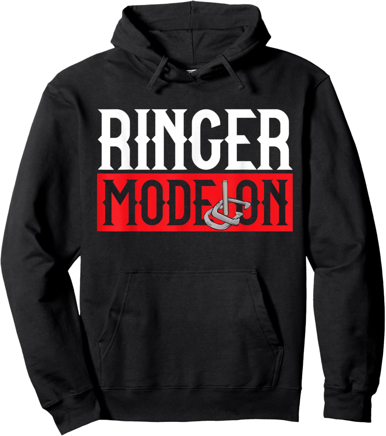 Horseshoes Game Ringer Mode On Horseshoe Pitching Hoodie - Hoodie | Black
