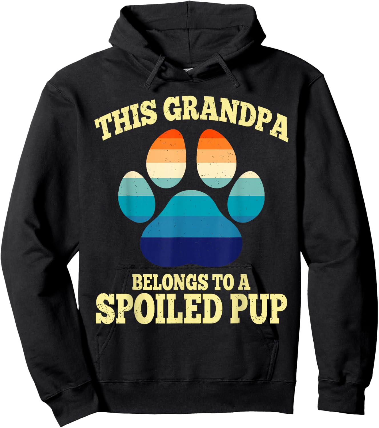 This Grandpa Belongs To A Spoiled Pup Fathers Day Dog Lover Hoodie - Hoodie | Black