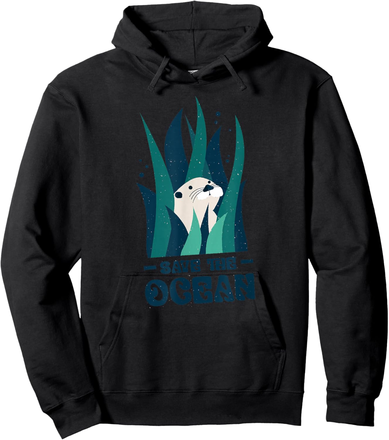 Save The Ocean | Otter | Earth Day | Planet Marine Biology Hoodie - Hoodie | Black