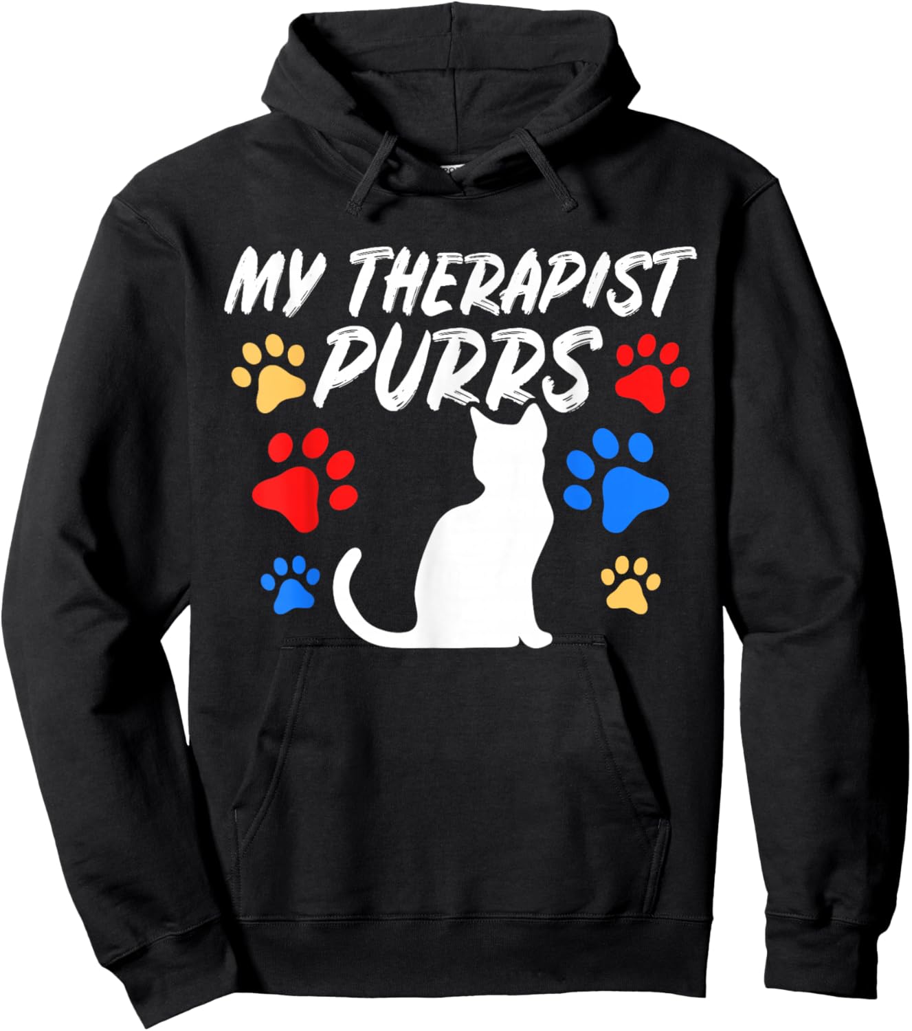 Funny Cat Mom Cat Dad Cat Lover Therapy Gift: & Hoodie - Hoodie | Black