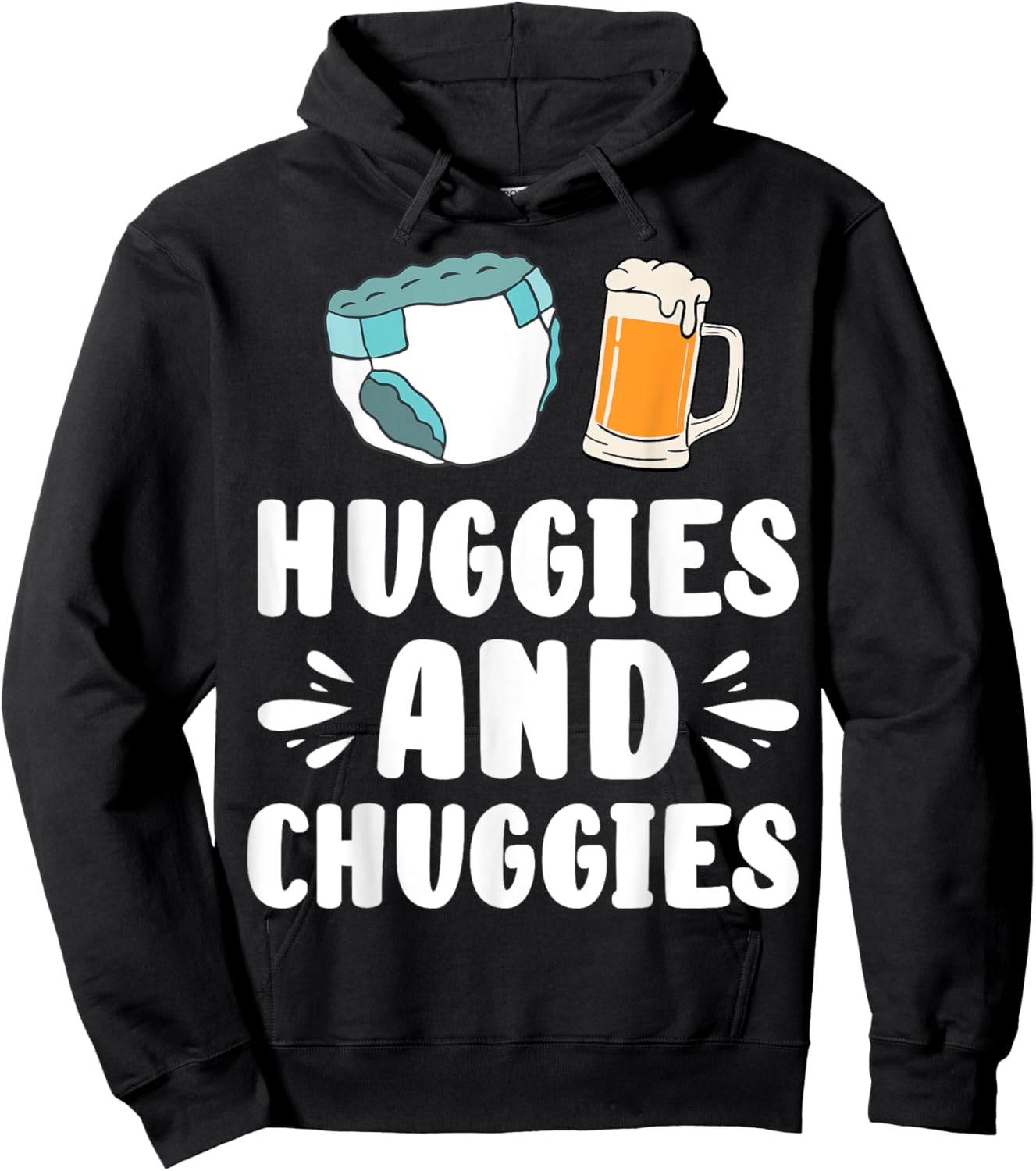 Huggies And Chuggies Father Party Hoodie - Hoodie | Black