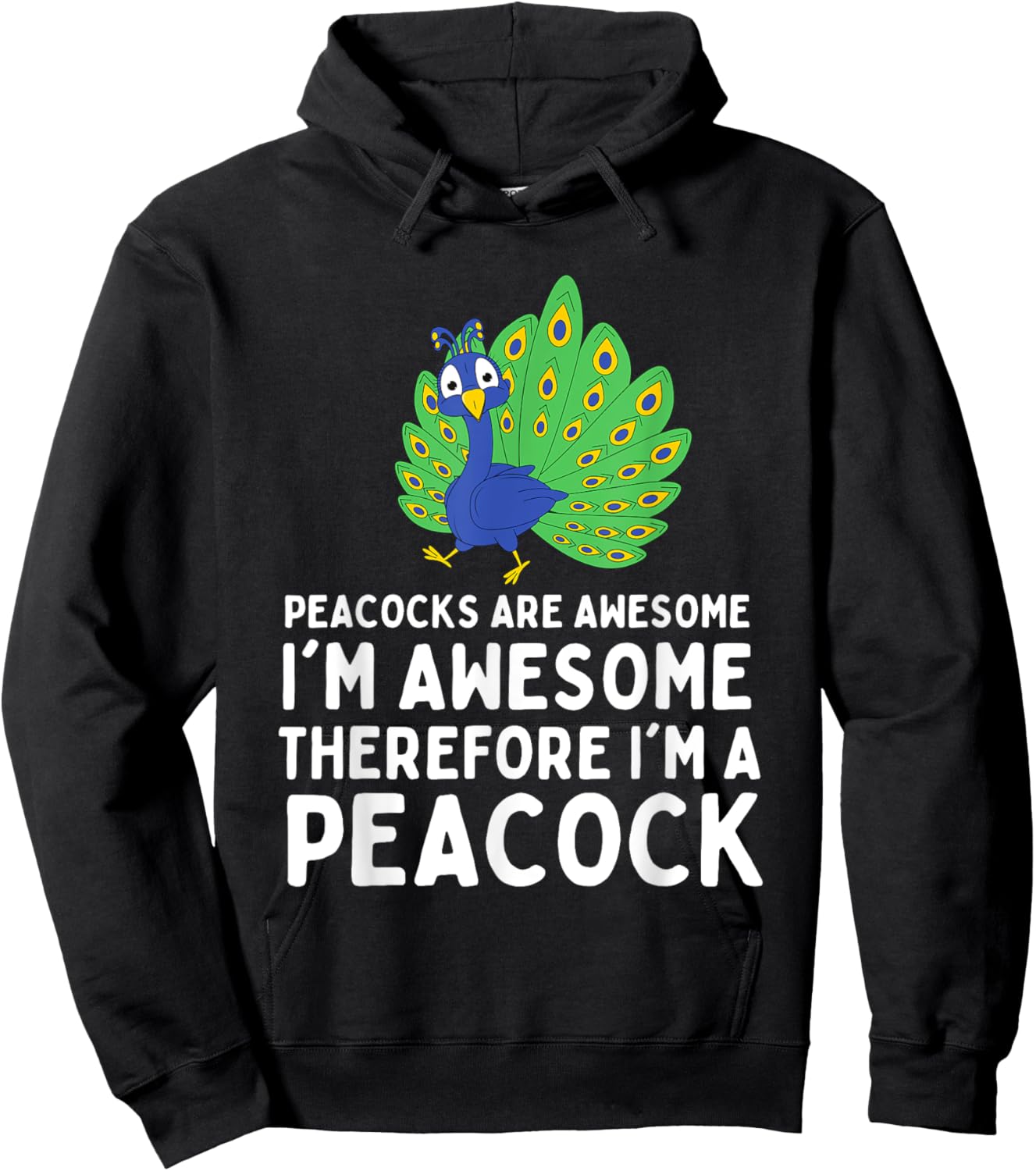 Cute Peacocks Are Awesome I'm A Peacock Lover for Kids Boys Hoodie - Hoodie | Black