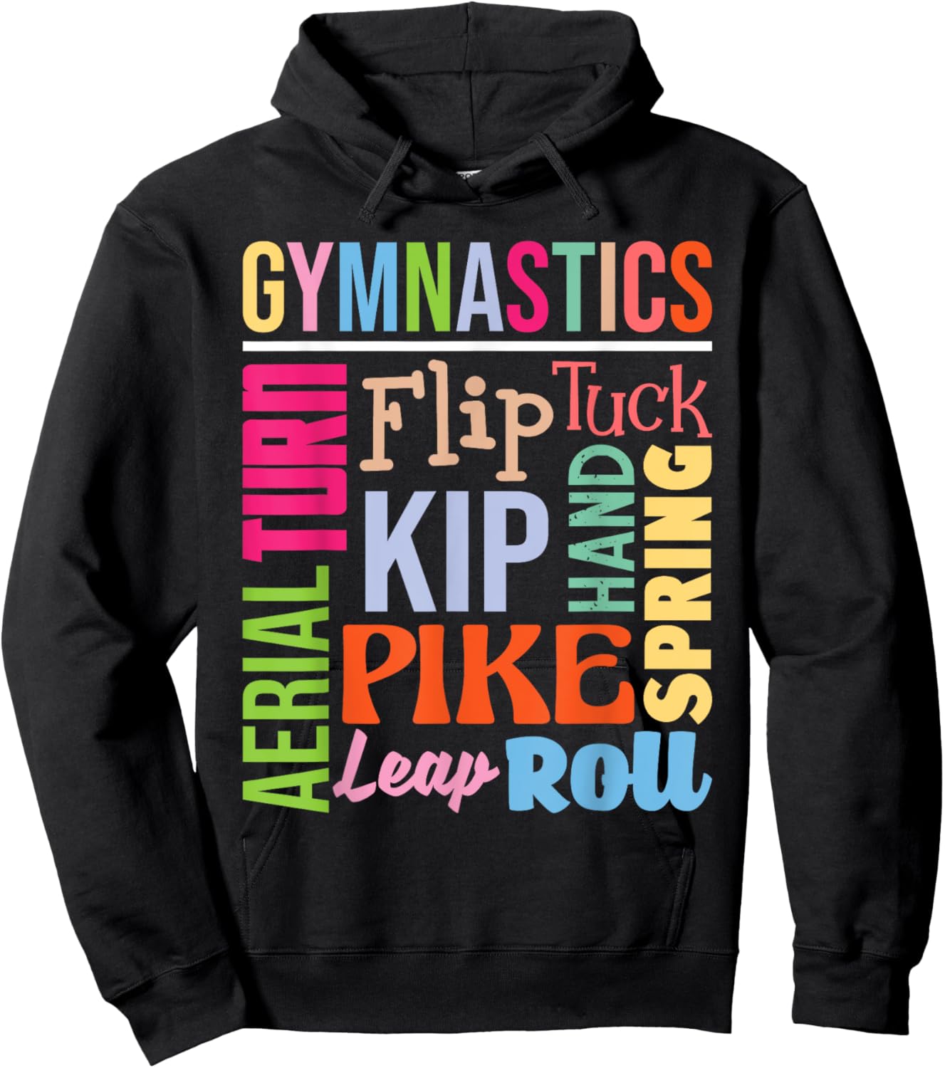 Gymnastics - Handspring Leap Tuck Gymnast Athlete Acrobatics Hoodie - Hoodie | Black