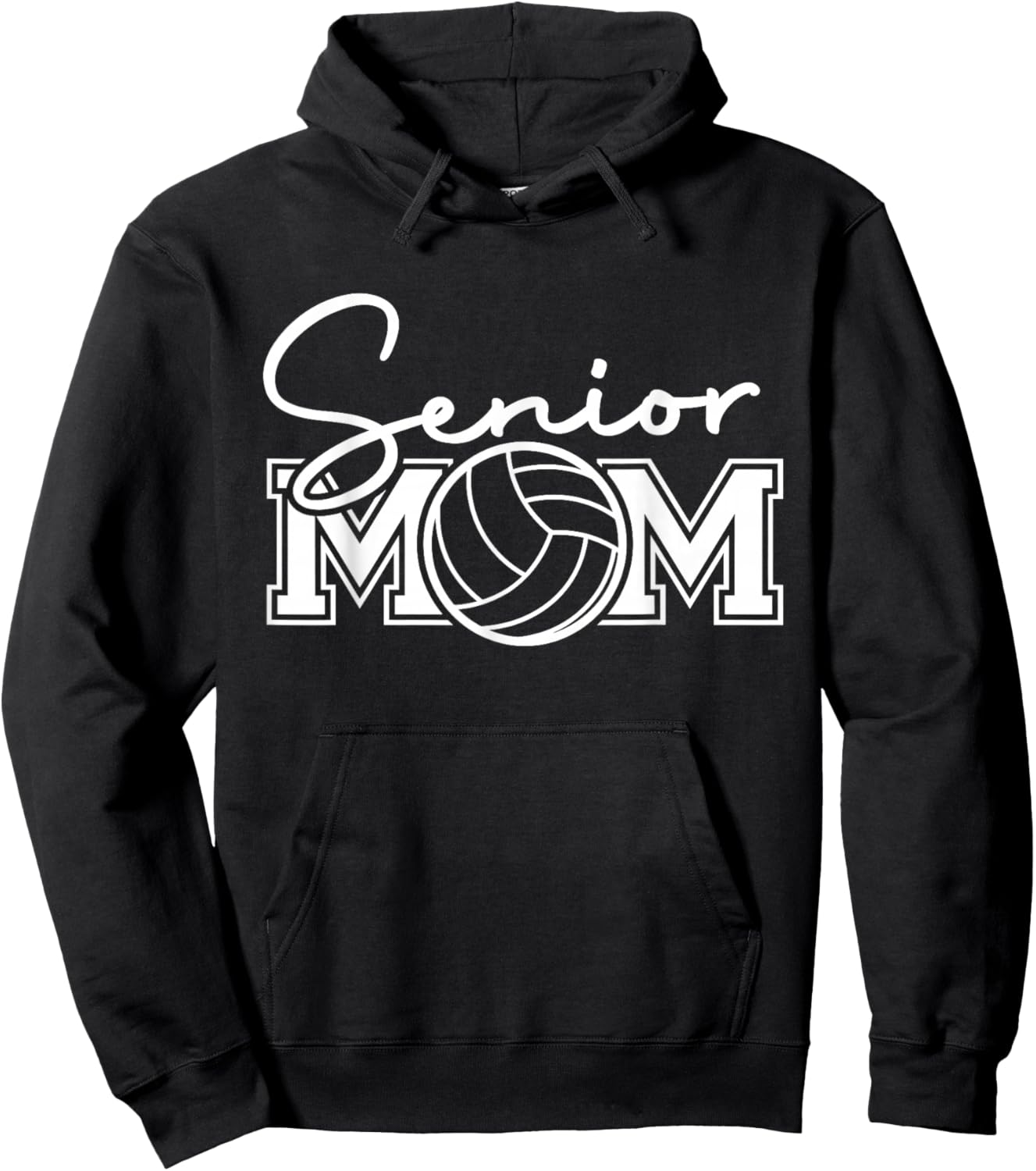 Senior Mom Class Of 2025 Funny Volleyball Mom Graduation Hoodie - Hoodie | Black