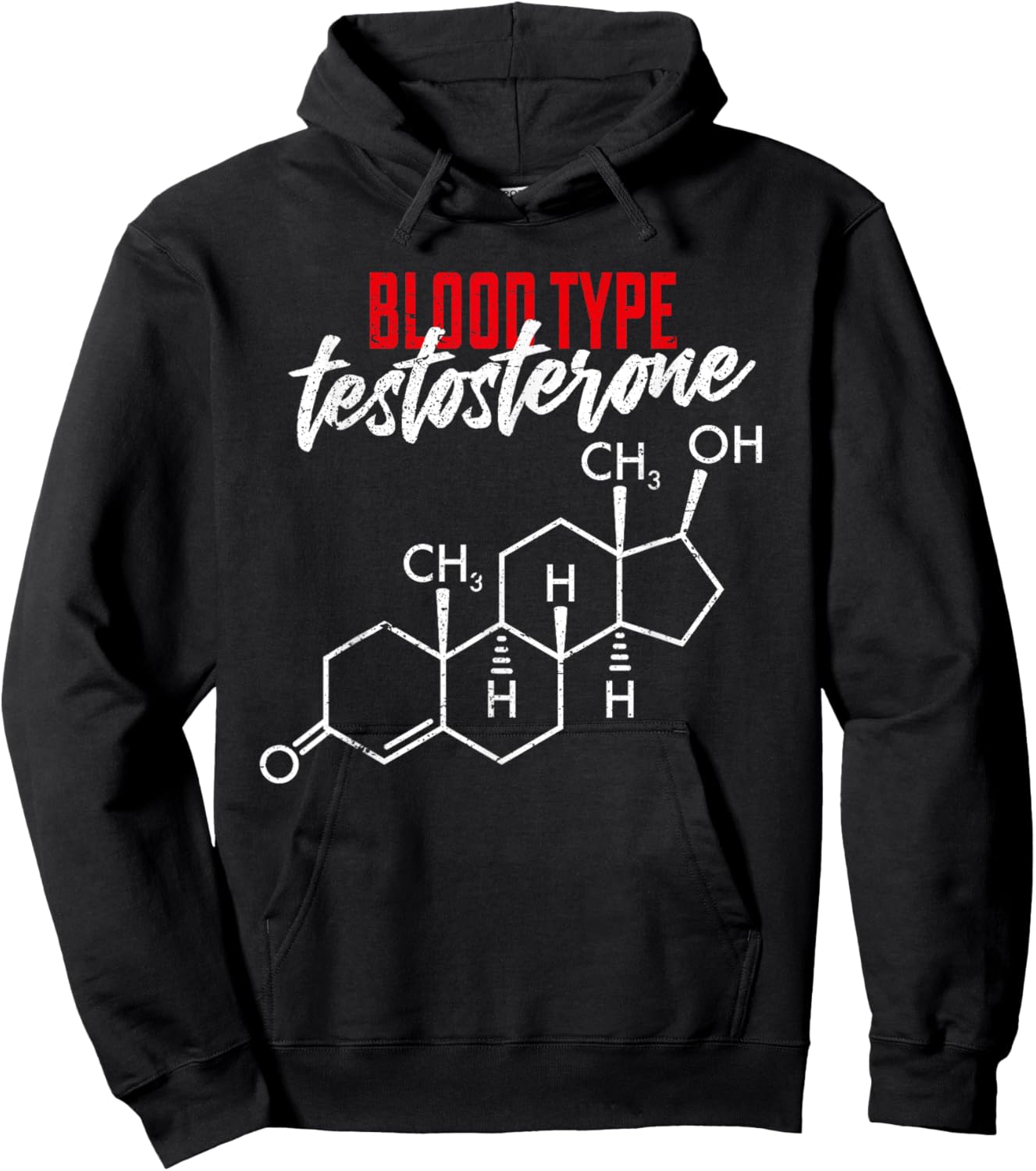 Funny Steroid Testosterone Anabolic Distressed Style Hoodie - Hoodie | Black
