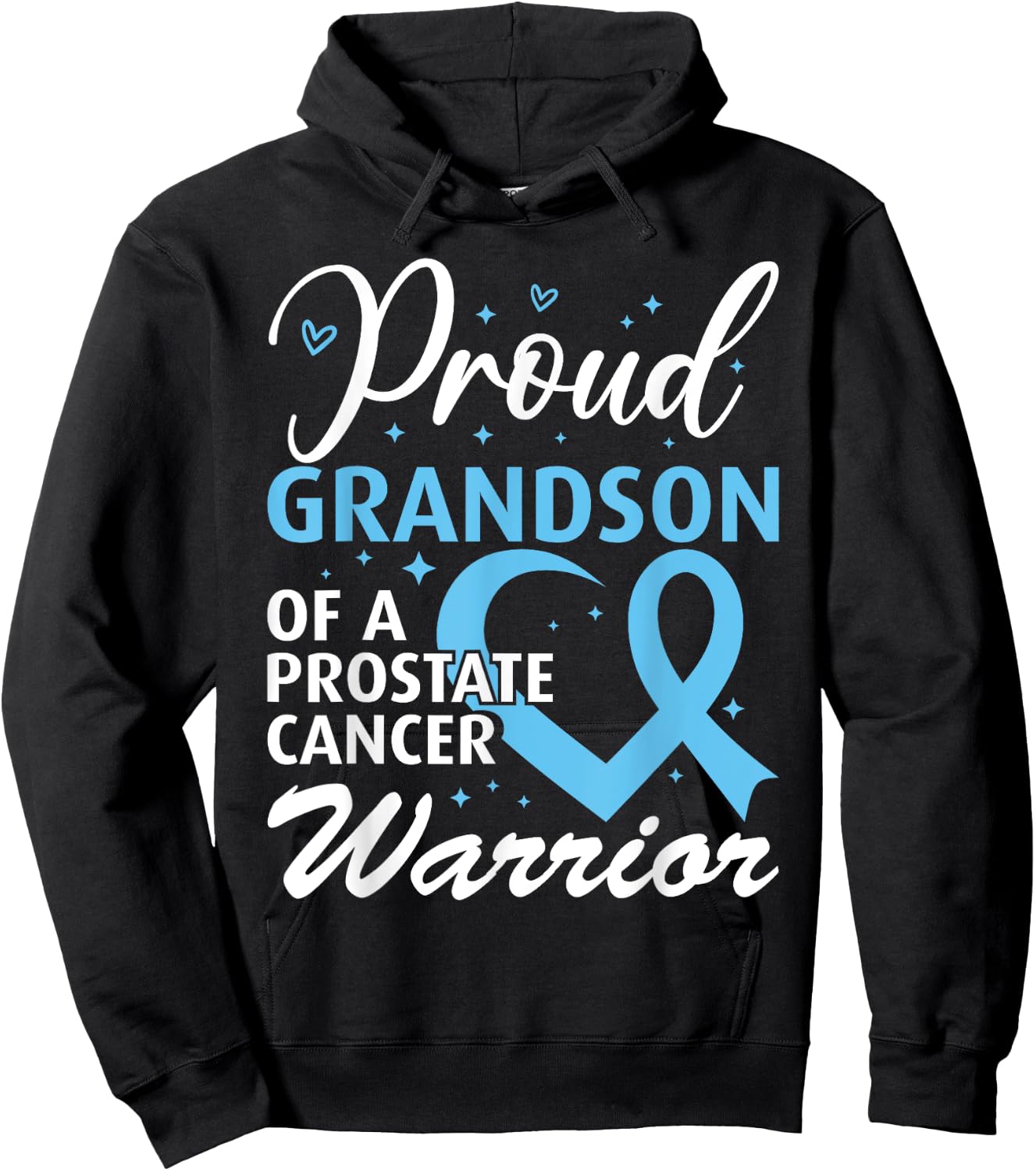 Proud Grandson of a Prostate Cancer Warrior Hoodie - Hoodie | Black